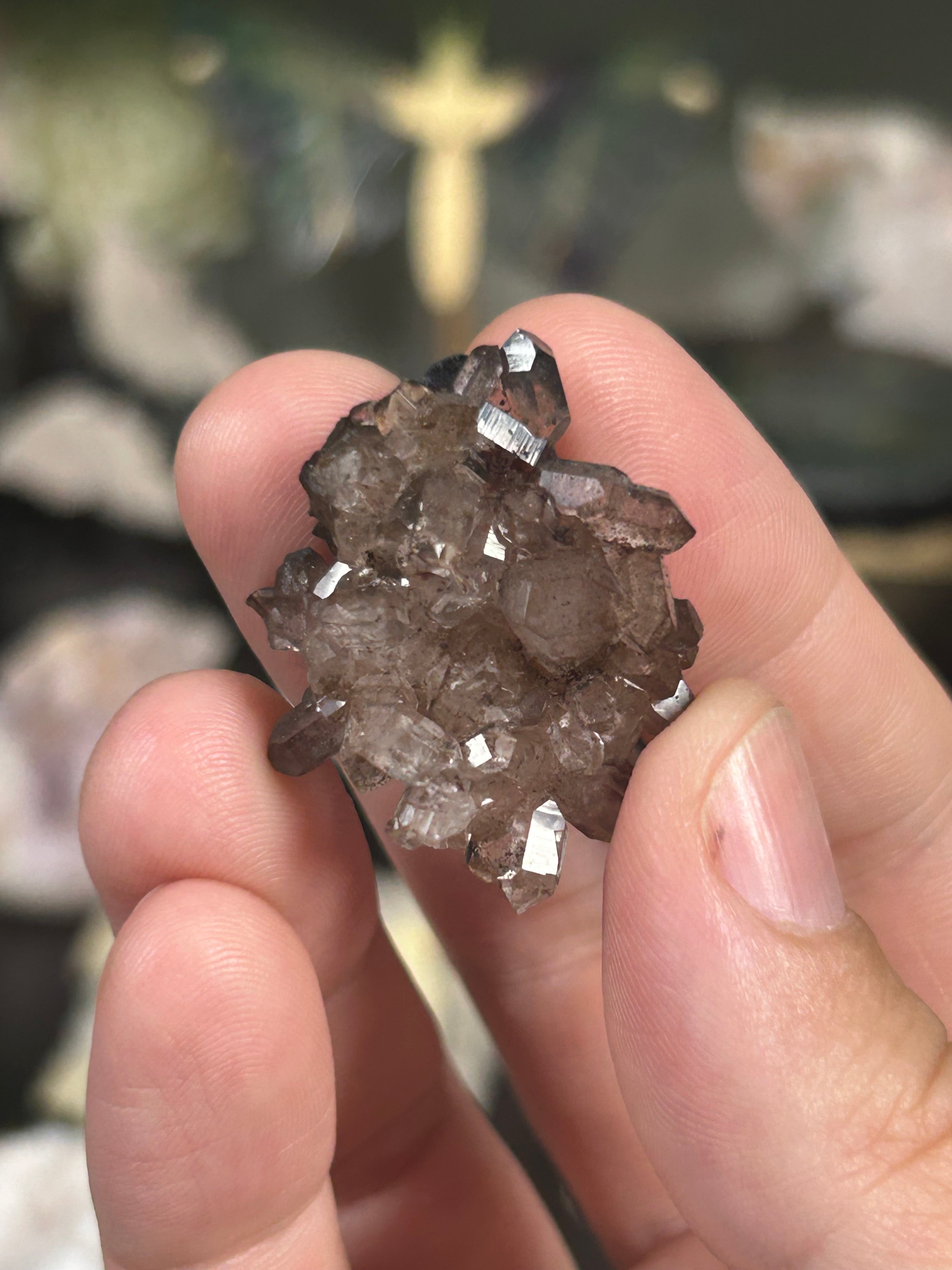 Herkimer Diamond Cluster with Smoky Inclusions