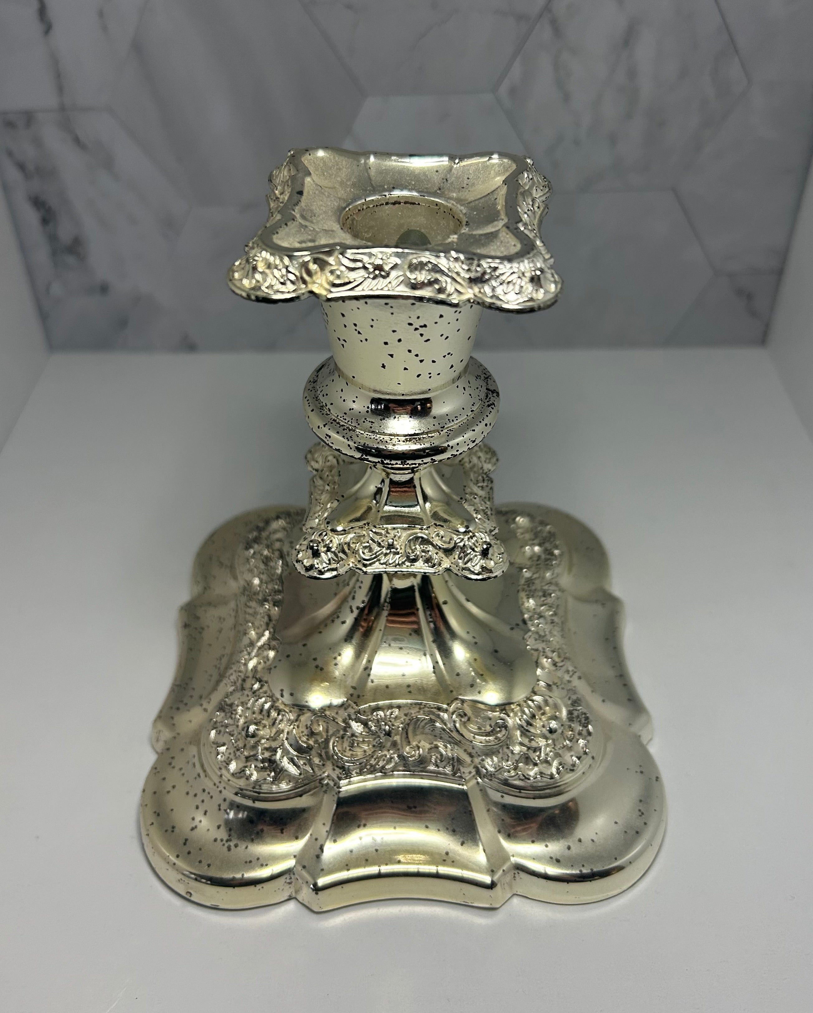 Silver Ornate Sphere Holder