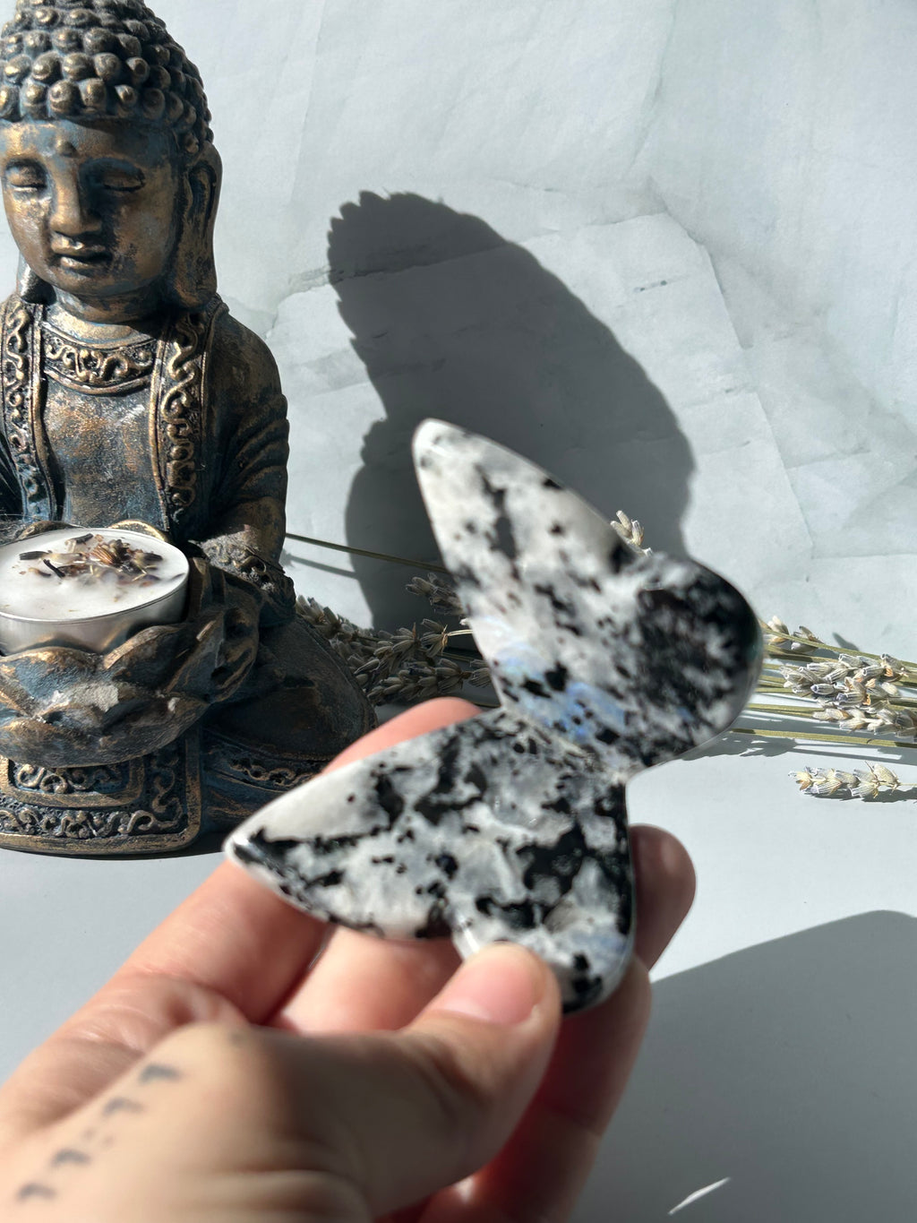 Rainbow Moonstone Tourmaline 3D Butterfly