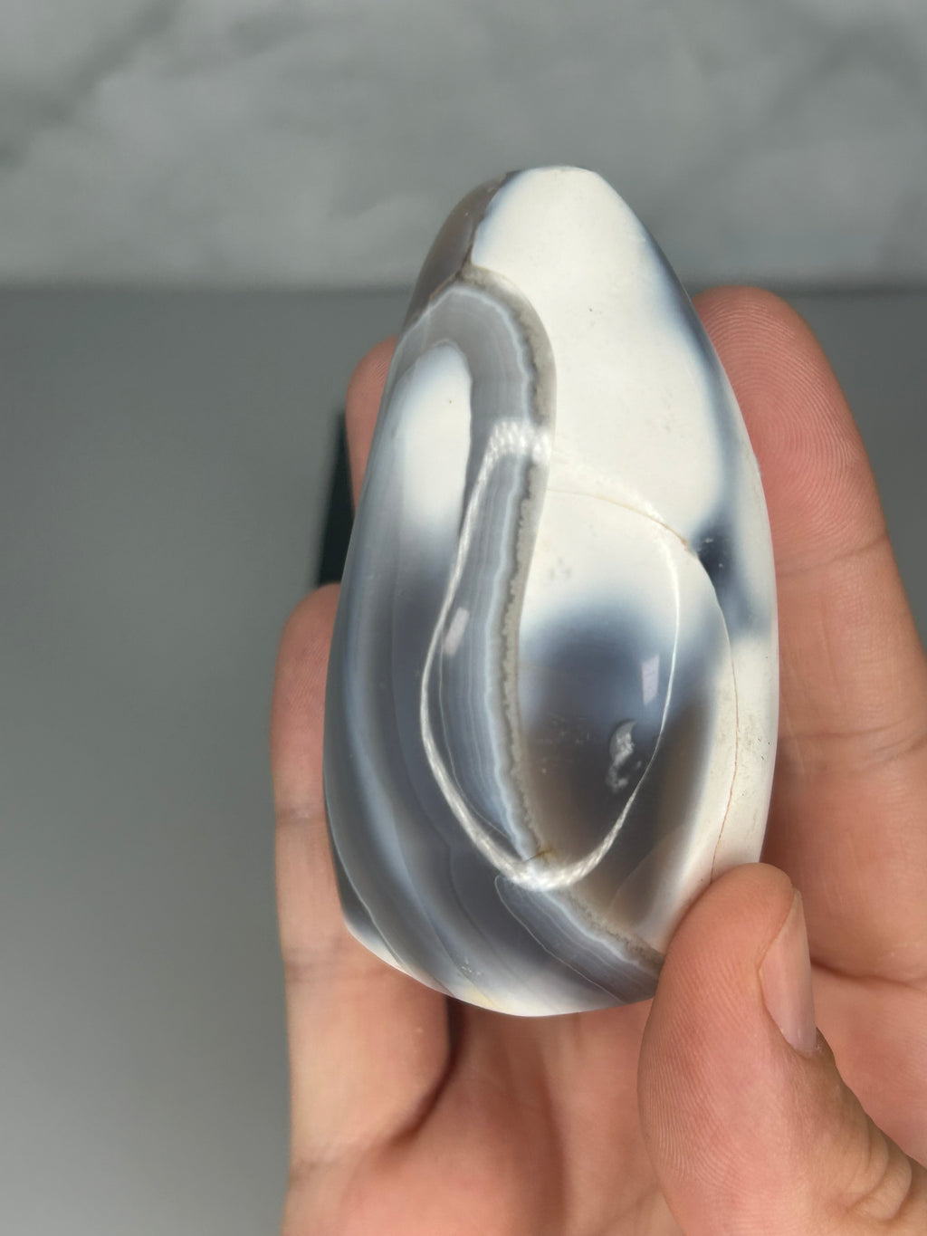 Orca Agate Freeform Penguin Patterning