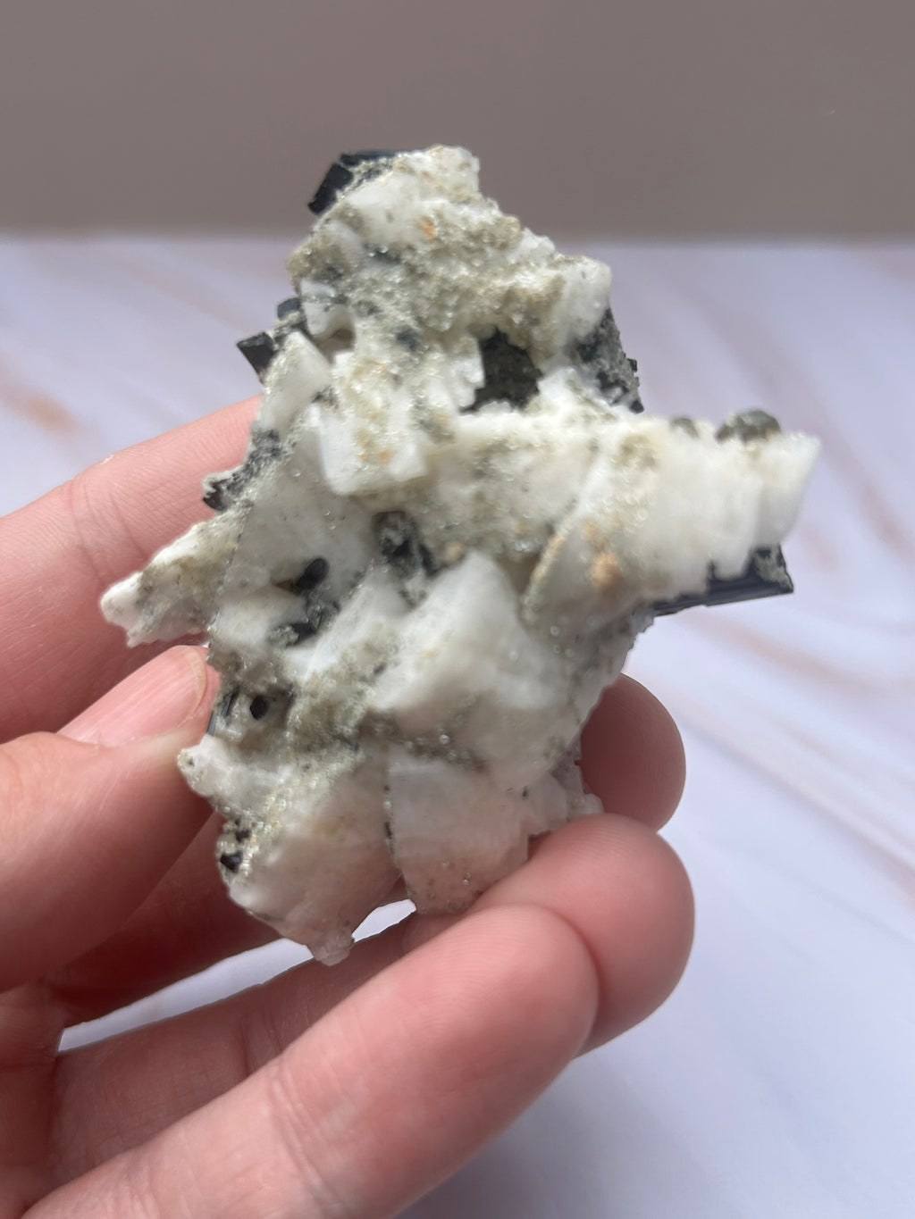 Quartz, Black Tourmaline & Pyrite Specimen - Protection Abundance Clarity