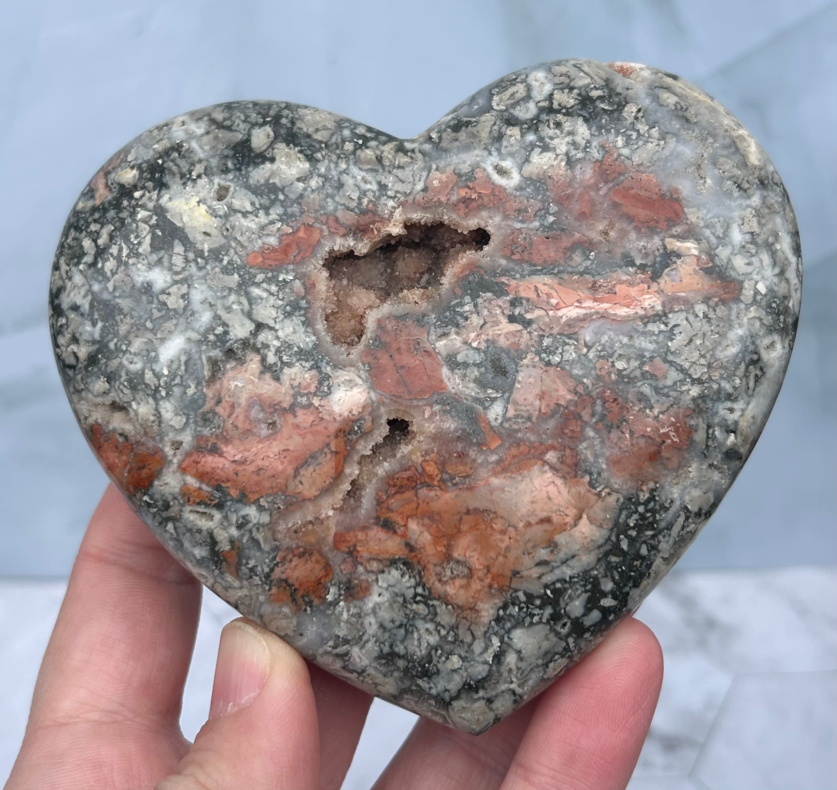 Marcasite Jasper Heart