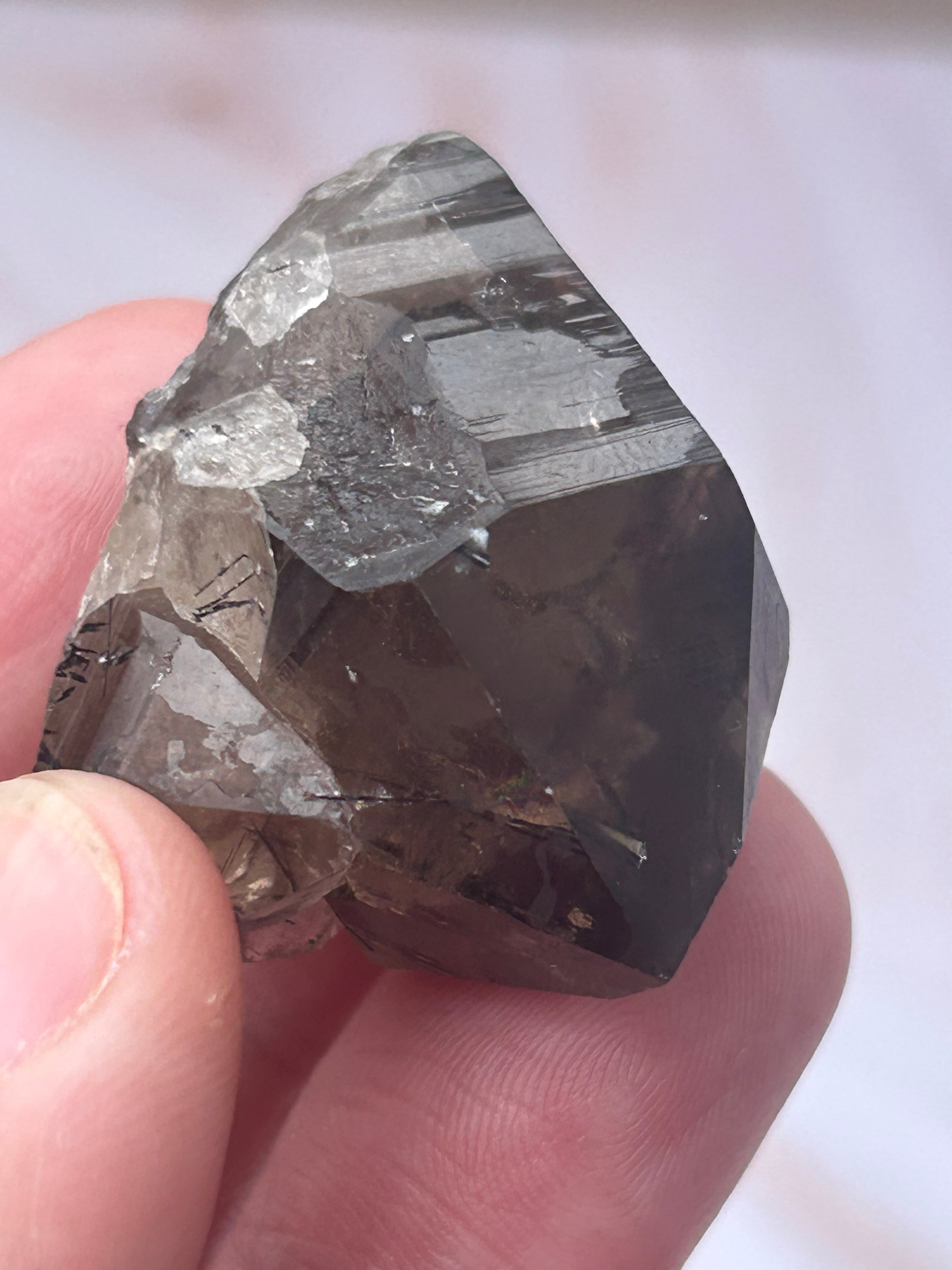 Smoky Quartz with Black Rutile - Grounding Protection Energy Clearing