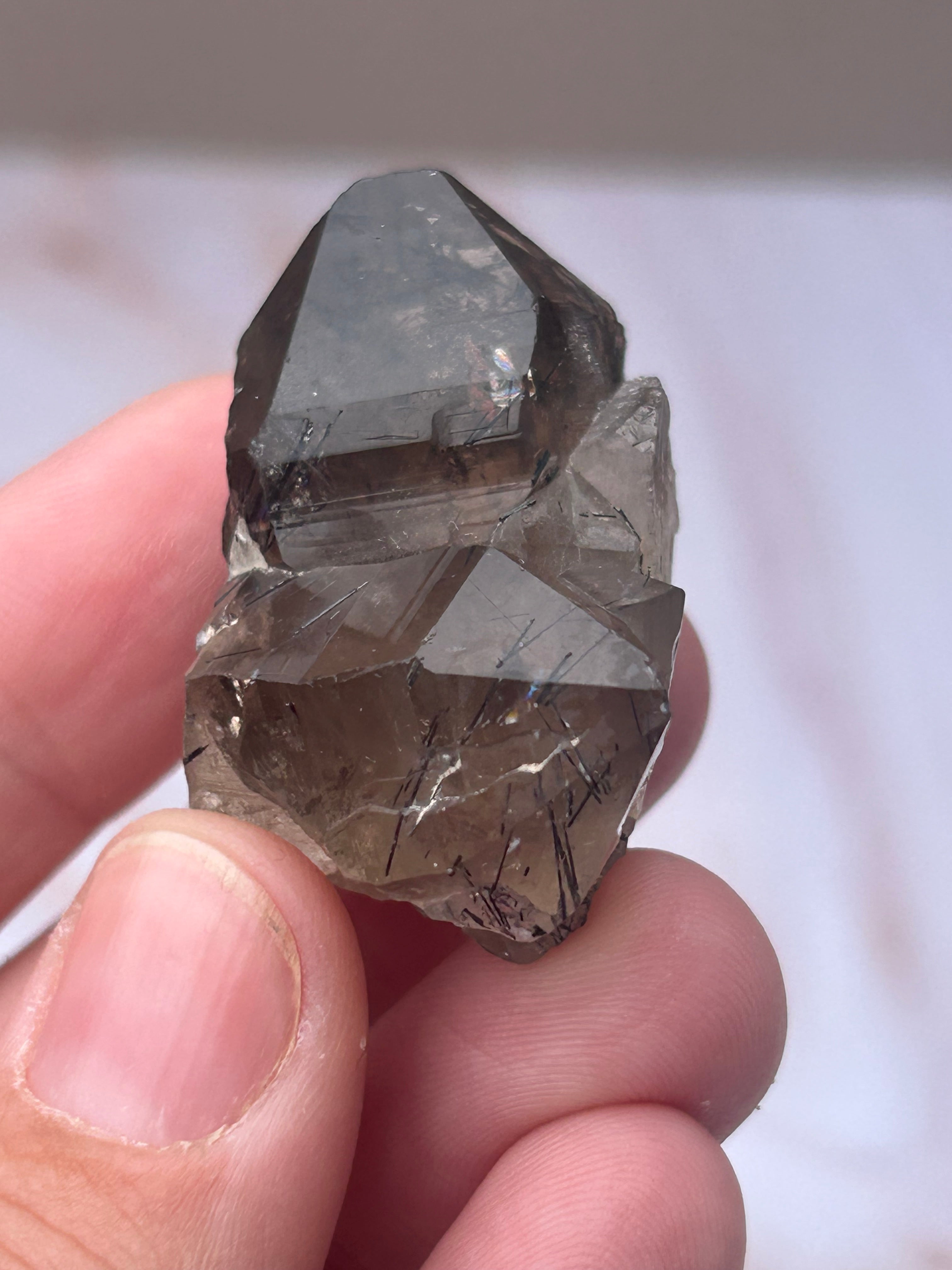 Smoky Quartz with Black Rutile - Grounding Protection Energy Clearing