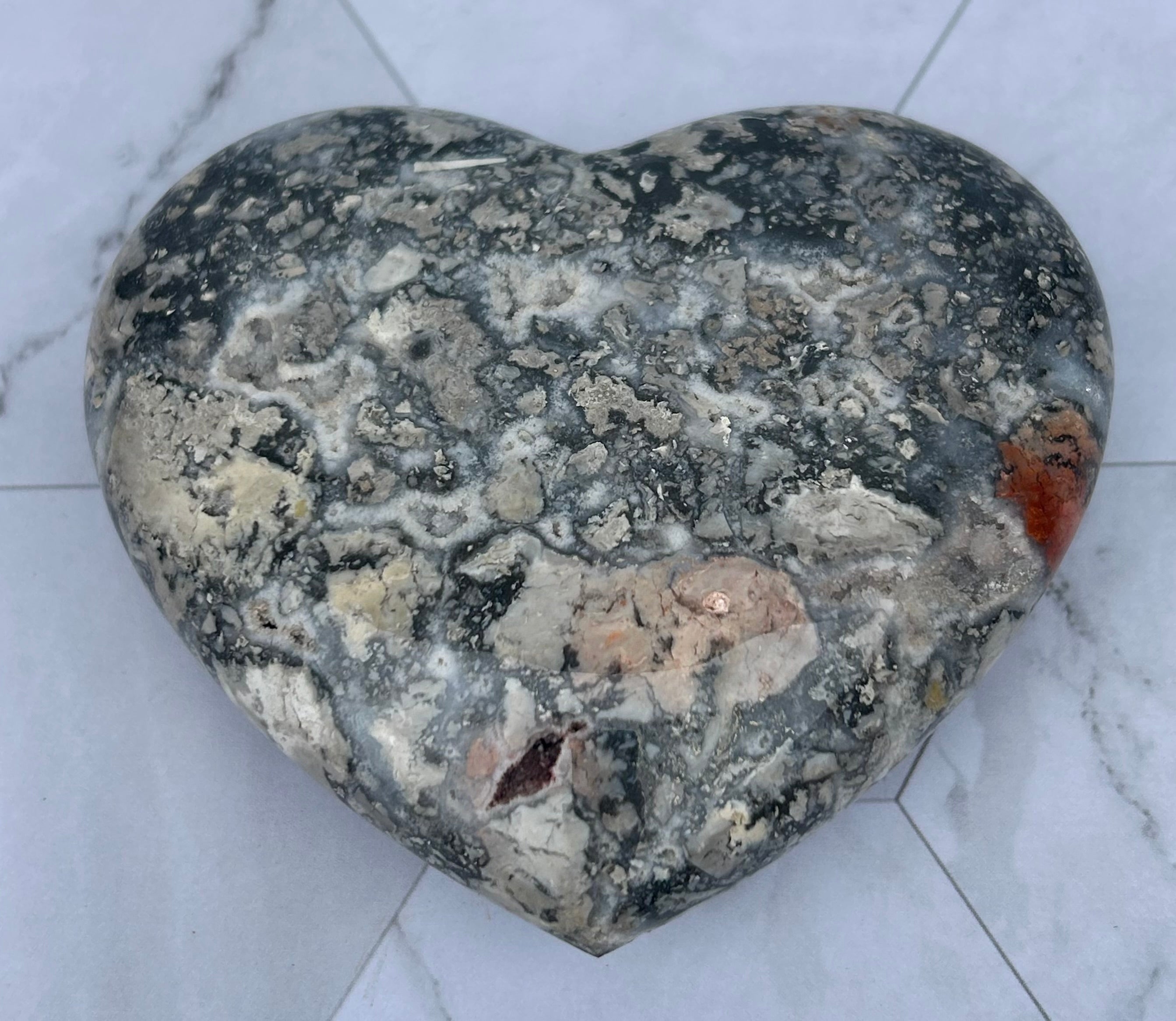 Marcasite Jasper Heart