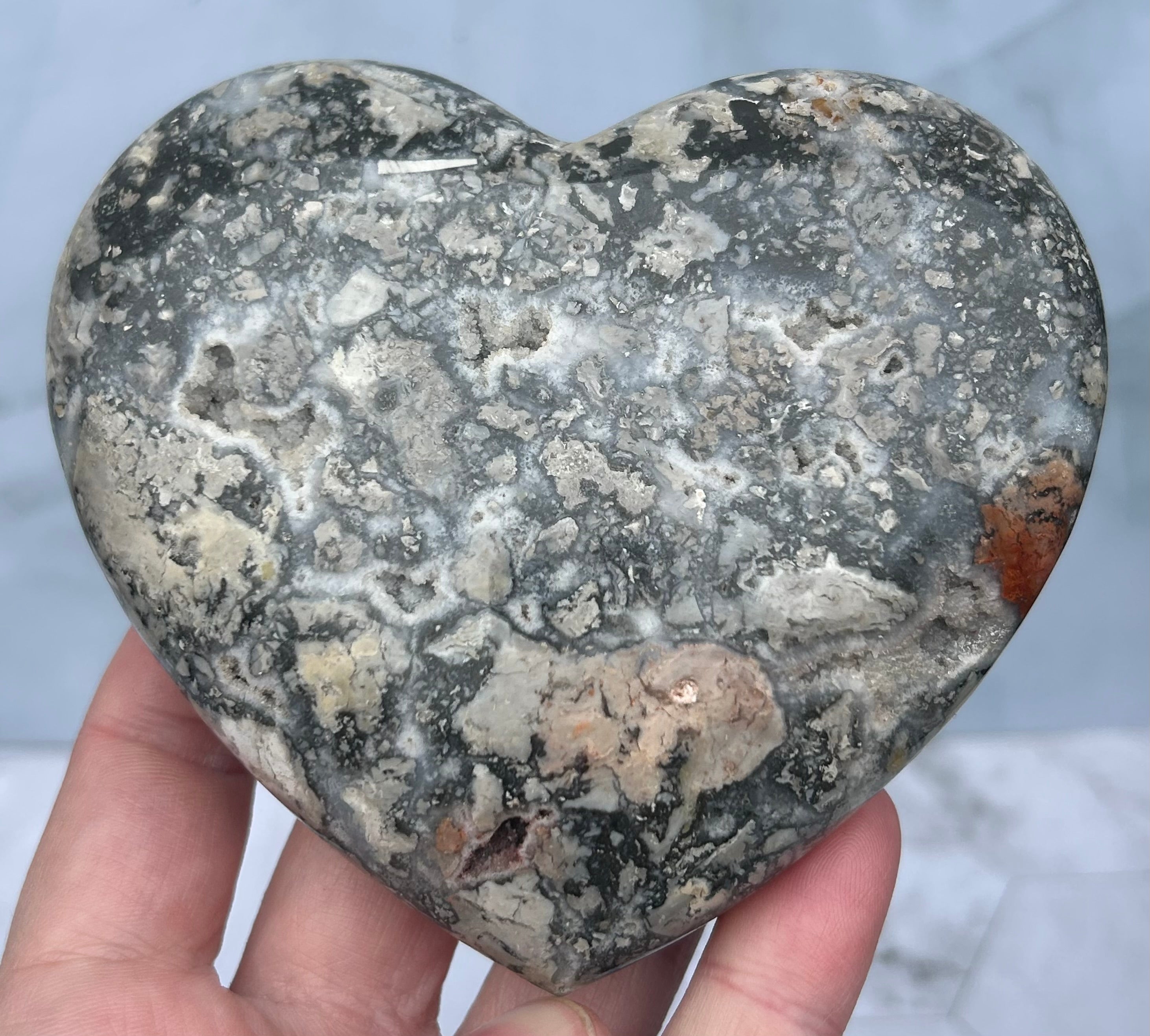 Marcasite Jasper Heart