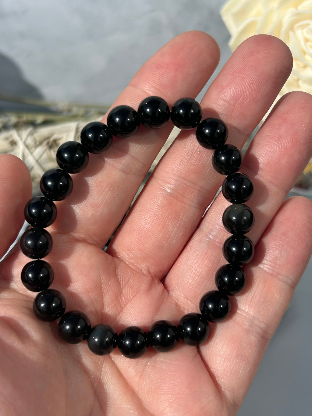 Silver Sheen Obsidian Bracelet