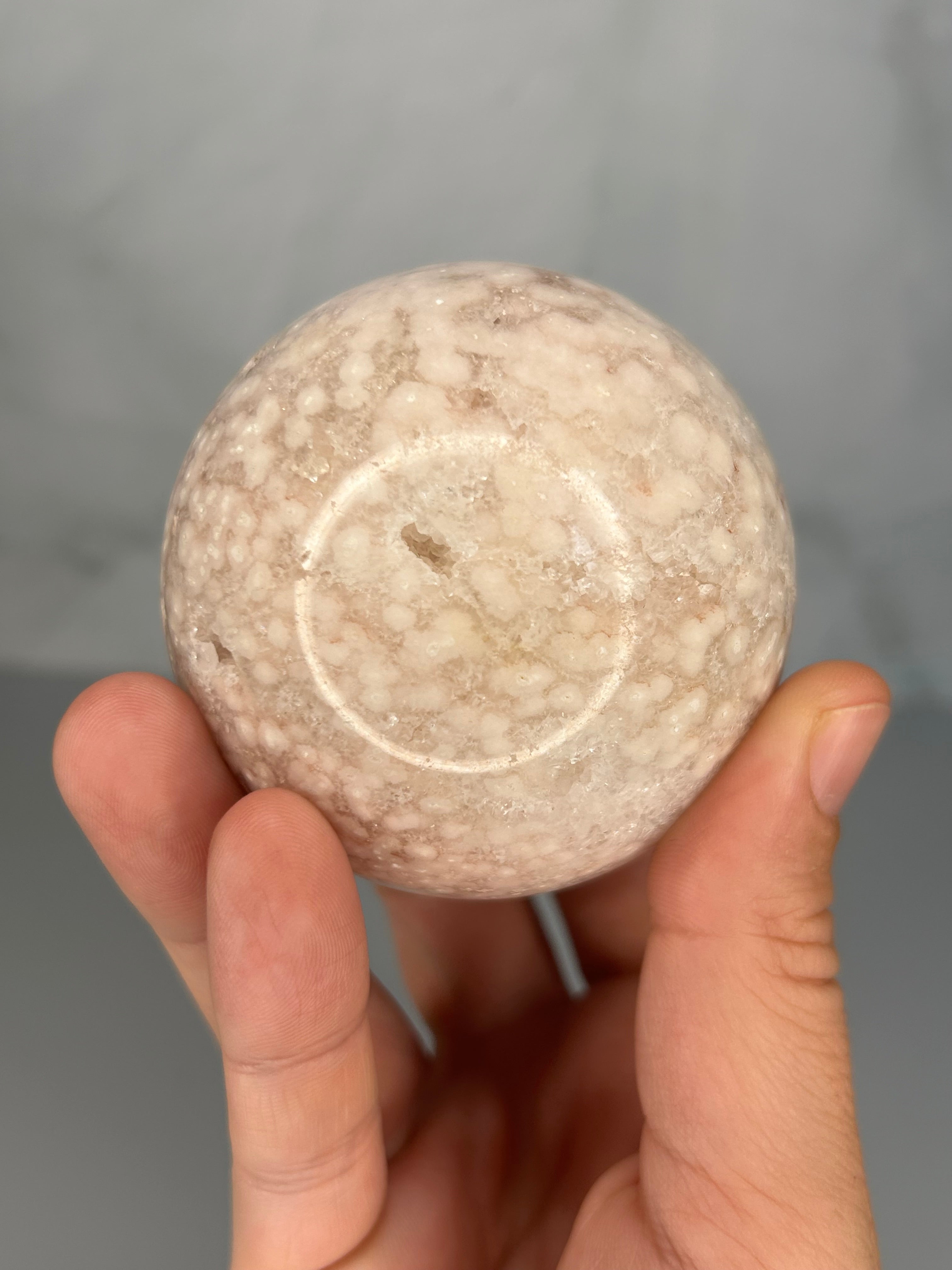 Pink Amethyst Sphere with Druzy Pockets