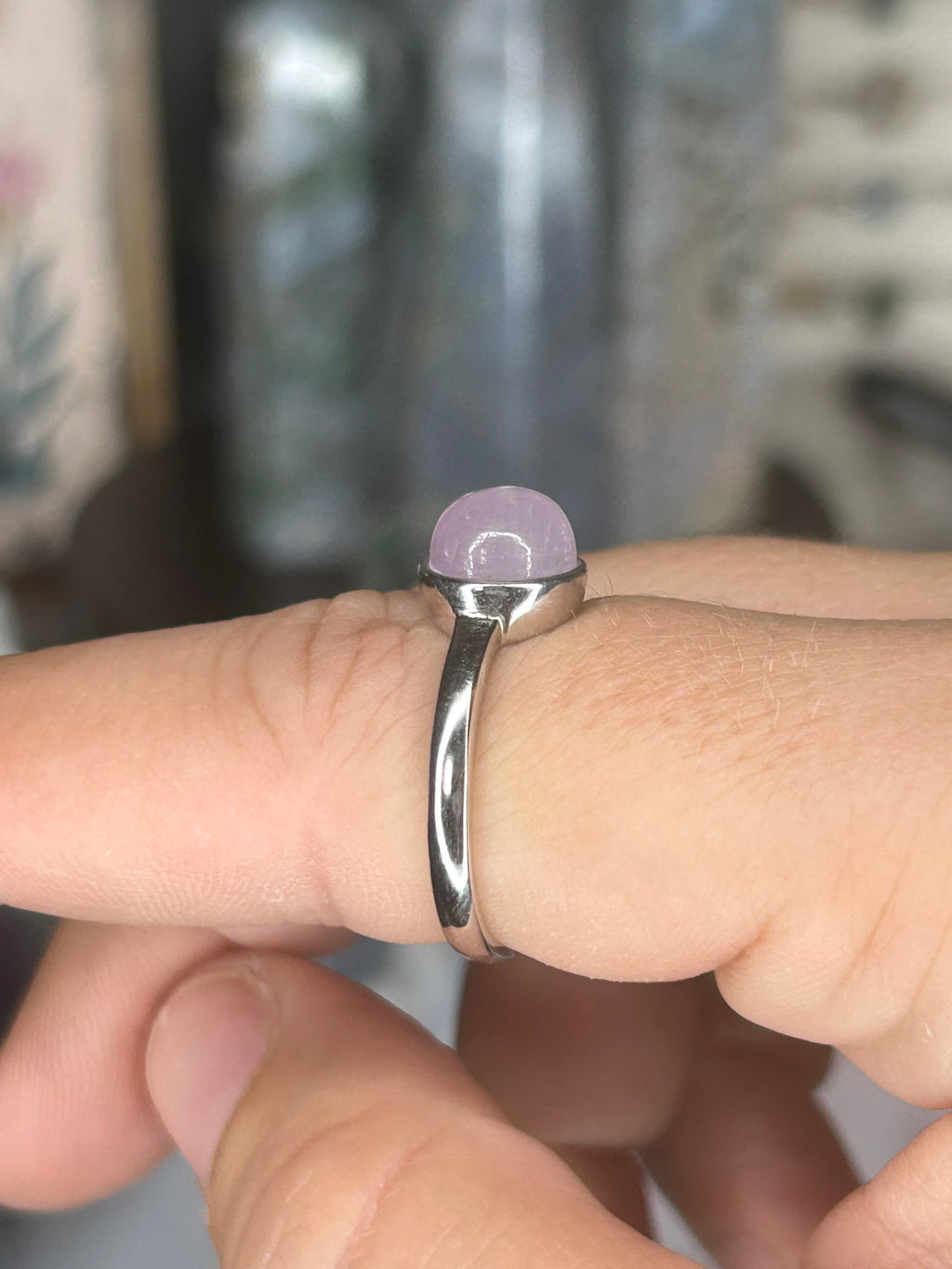 Kunzite Ring 925 Sterling Silver, Adjustable