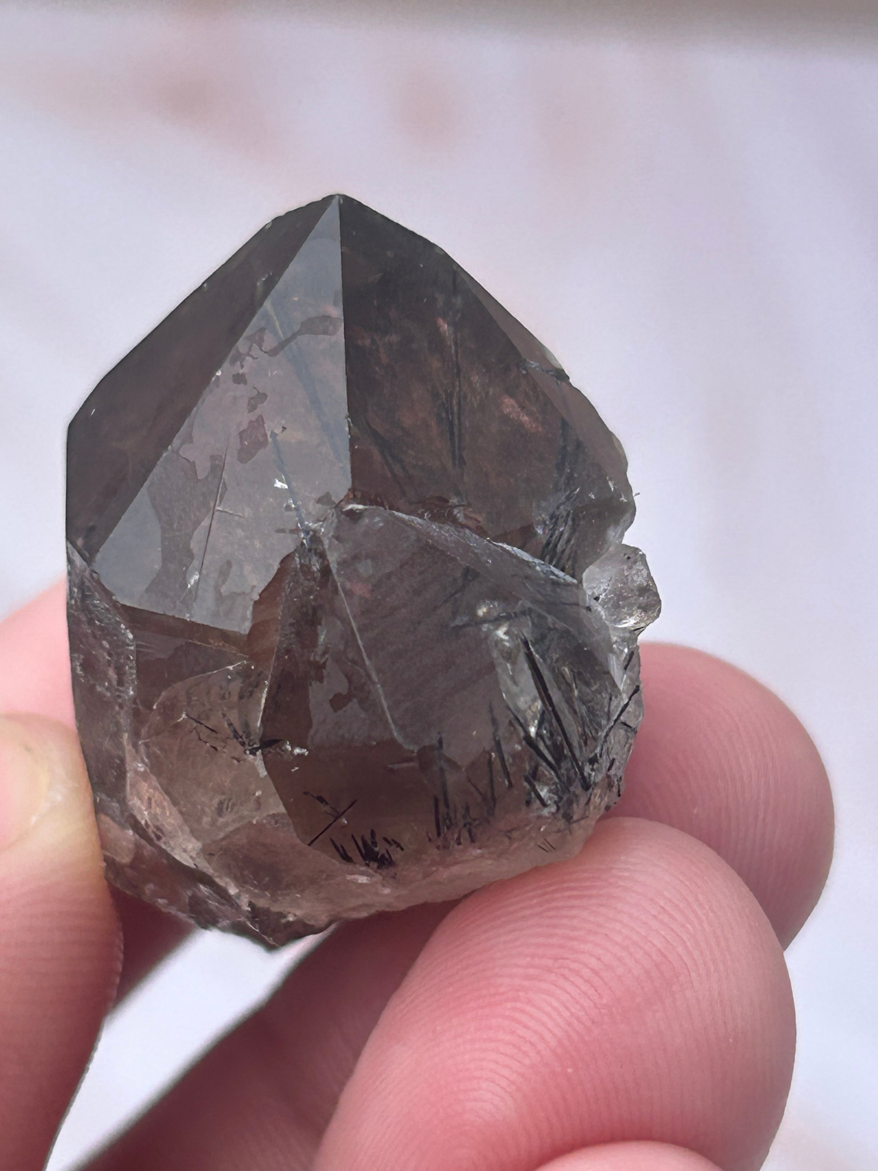 Smoky Quartz with Black Rutile - Grounding Protection Energy Clearing