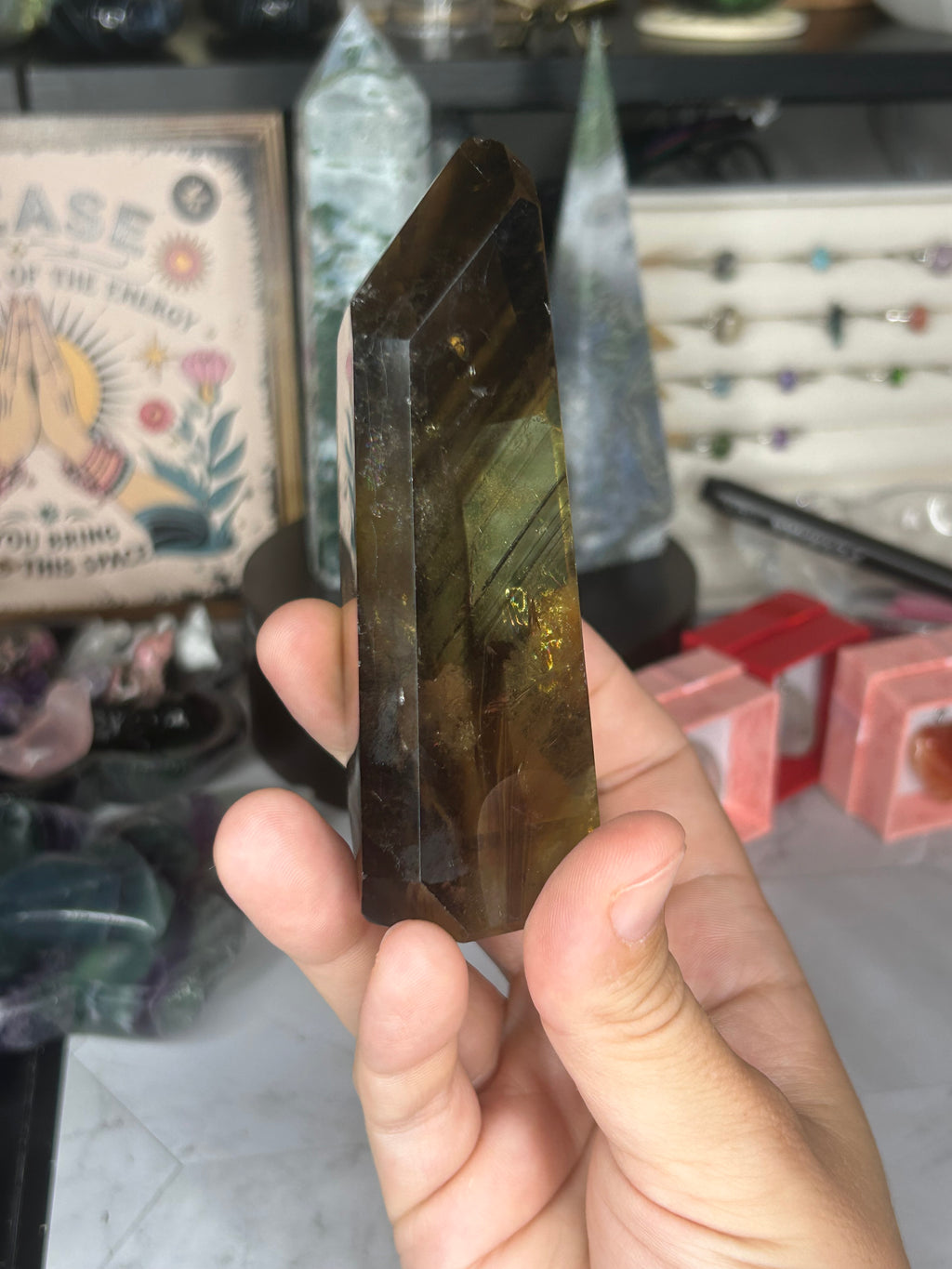 Smoky Citrine Free Form with Phantom Inclusions
