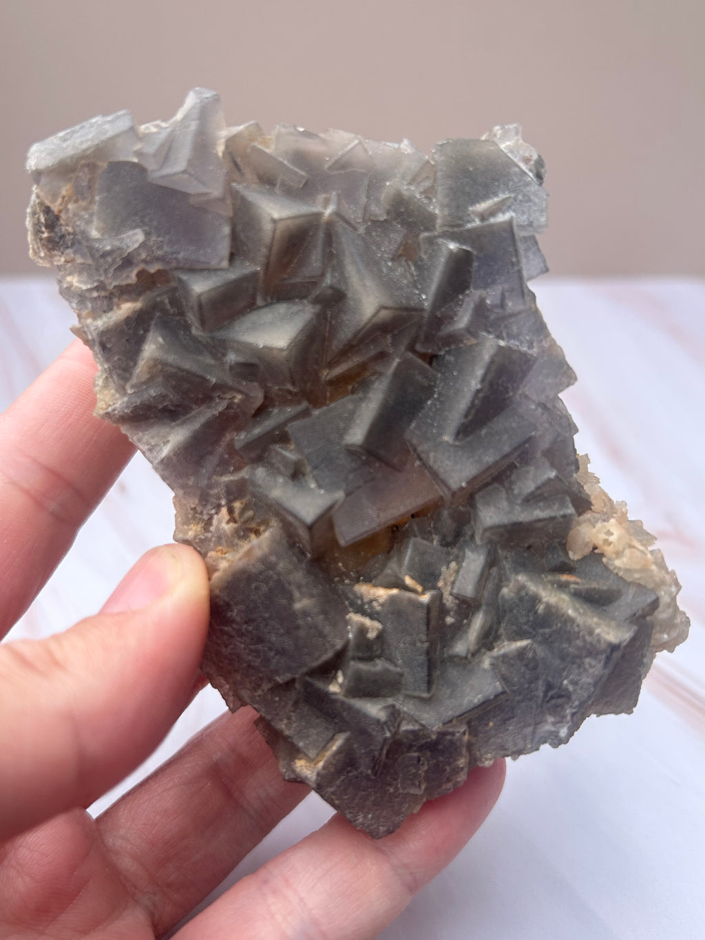 Blue Fluorite, Quartz & Iron Oxide Specimen - Clarity Focus Grounding