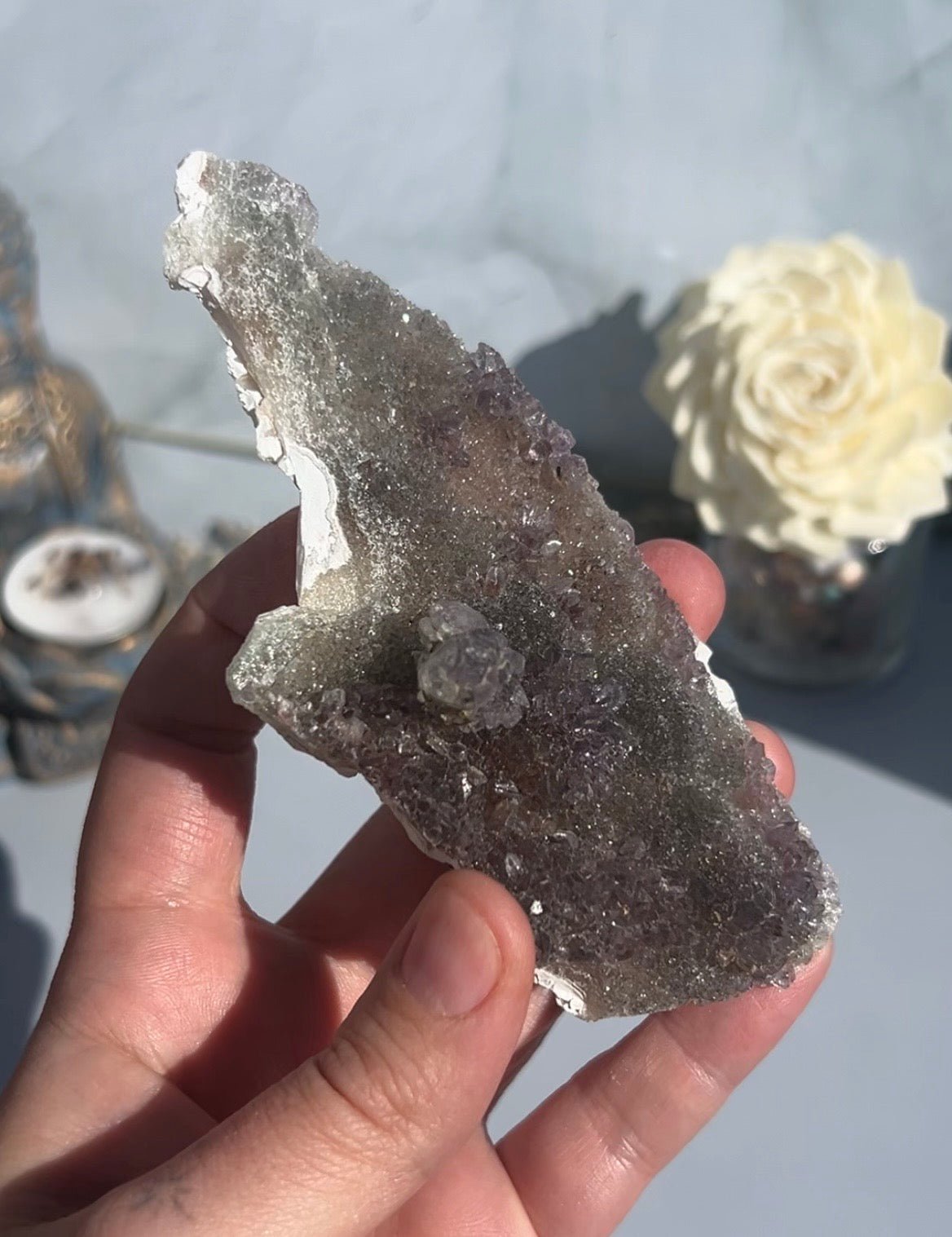 Druzy Quartz on Zeolite Matrix