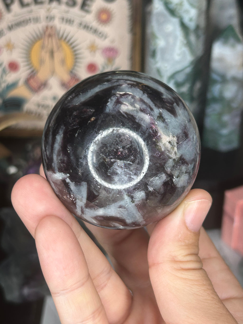 Lepidolite & Aquamarine Sphere