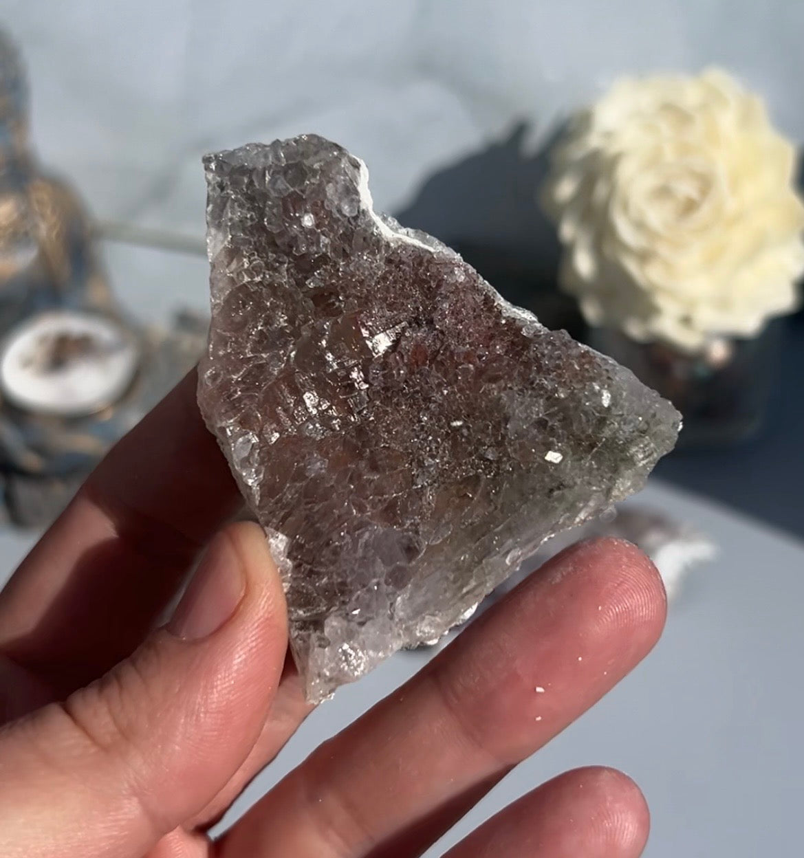 Warm Druzy Quartz on Zeolite Matrix