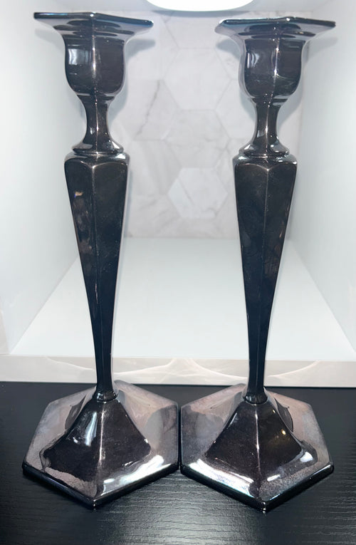 Black Tall Brushed Nickel Sphere Holder