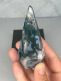 Moss Agate Point with Druzy Cavity