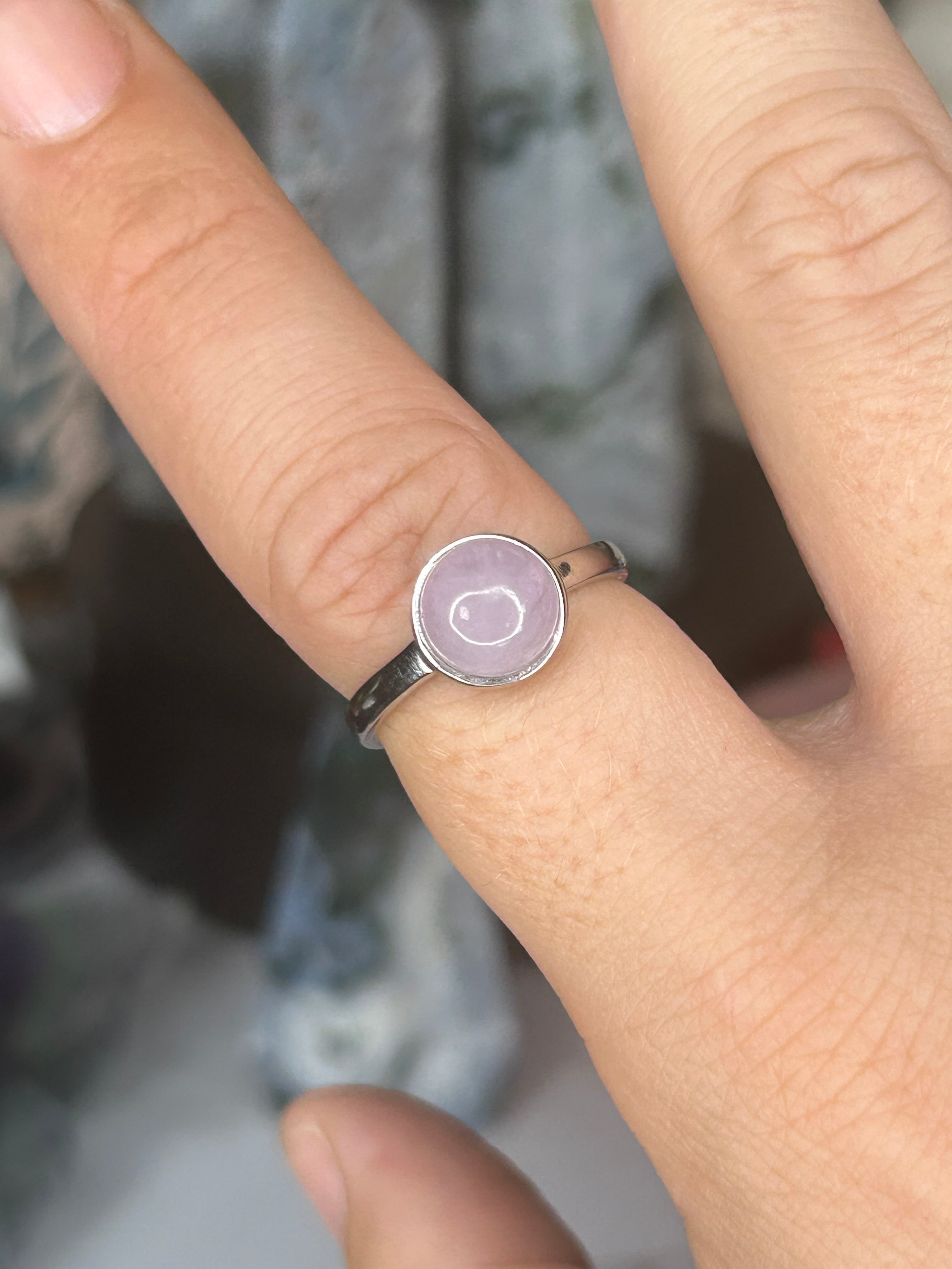 Kunzite Ring 925 Sterling Silver, Adjustable
