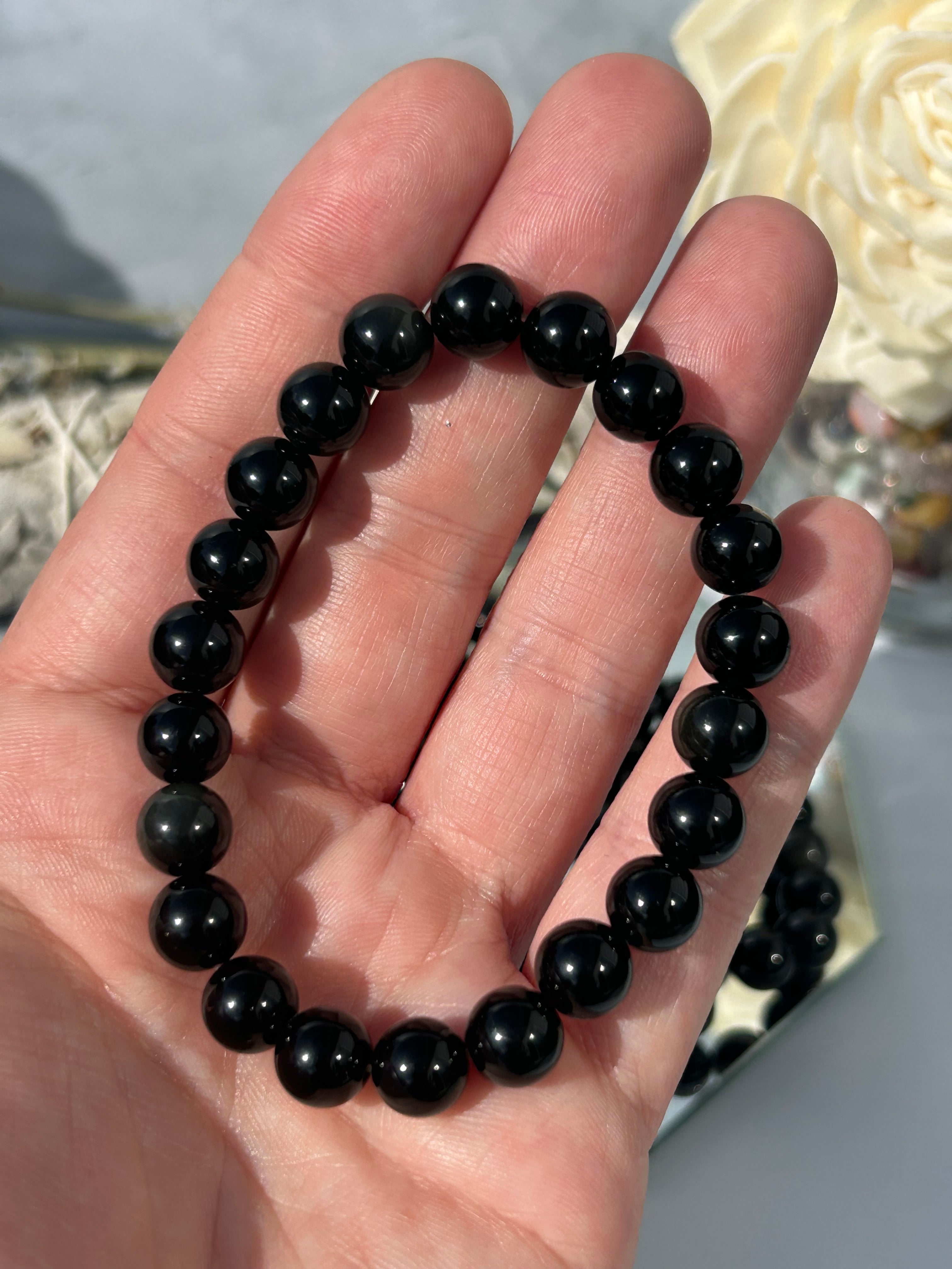 Silver Sheen Obsidian Bracelet