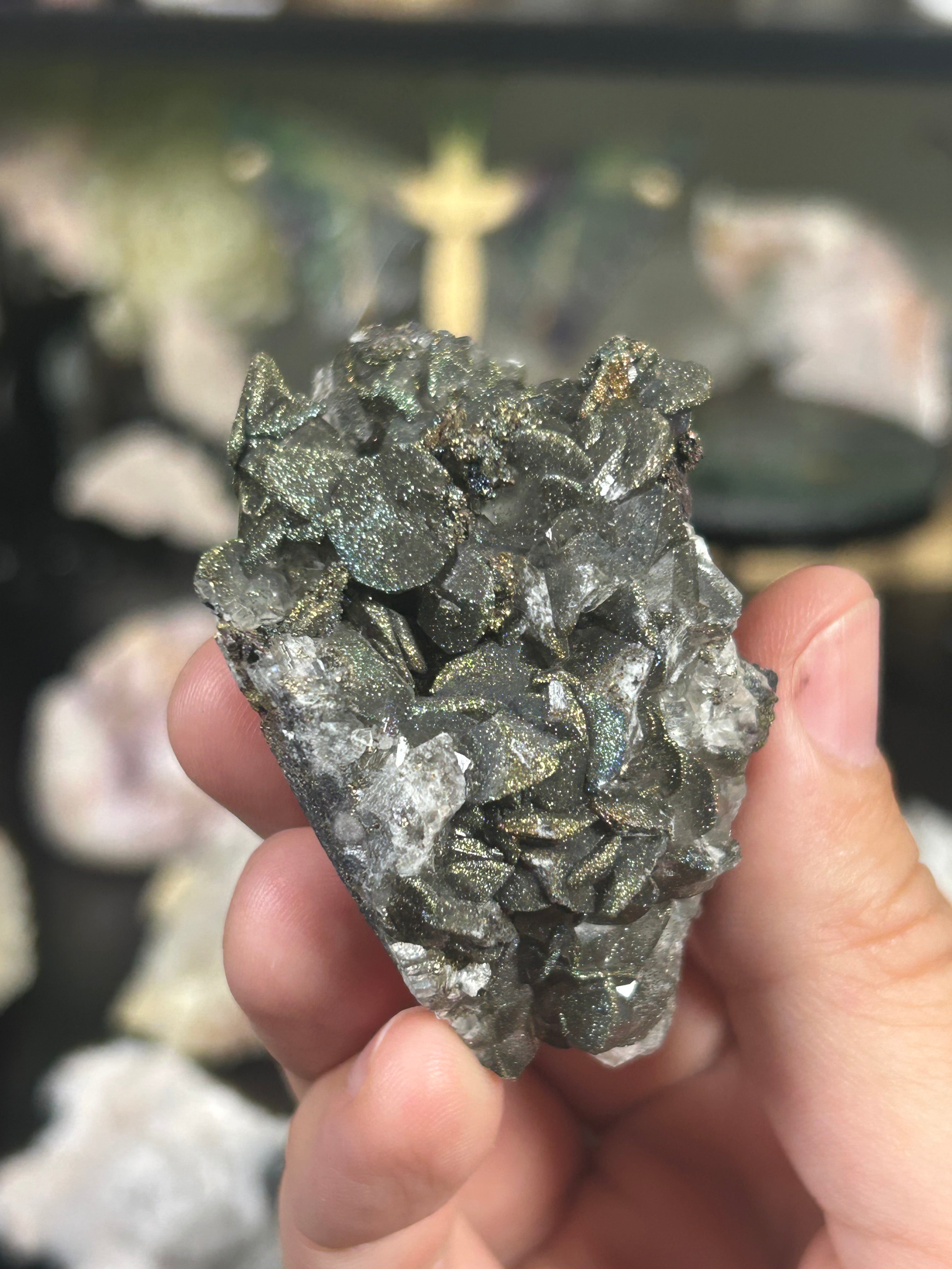 Calcite & Iridescent Pyrite Specimen