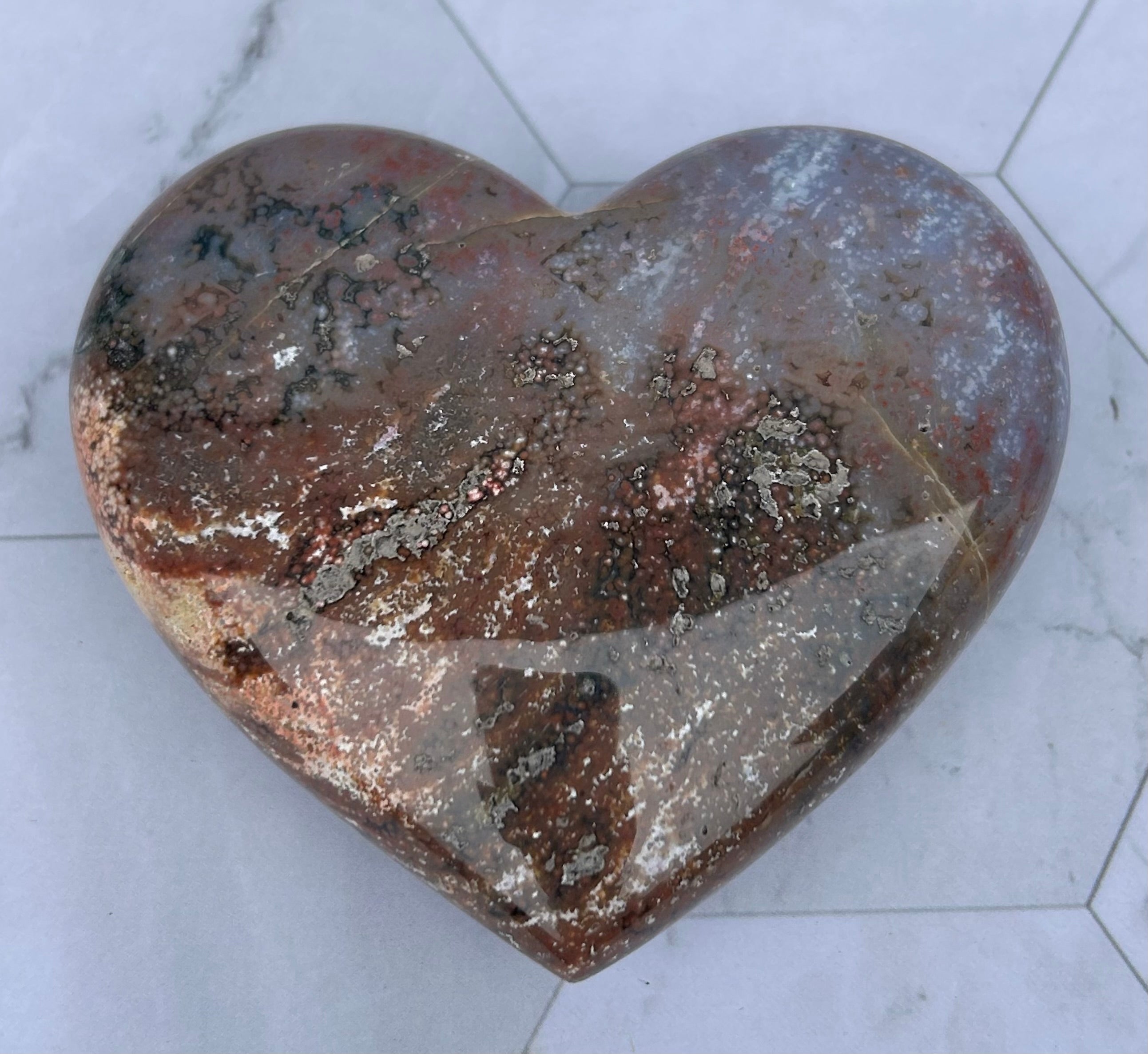 Marcasite Jasper Heart