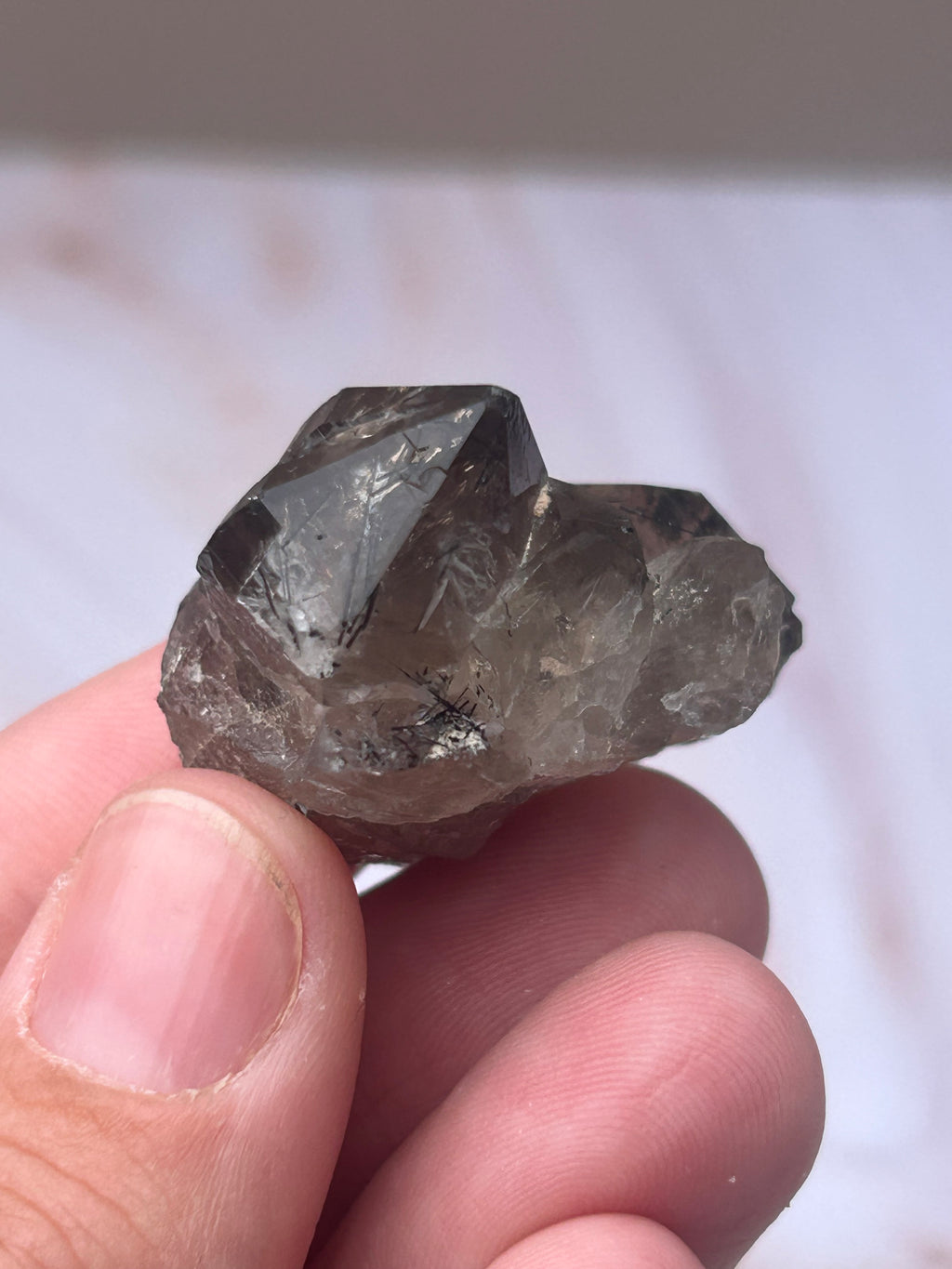 Smoky Quartz with Black Rutile - Grounding Protection Energy Clearing