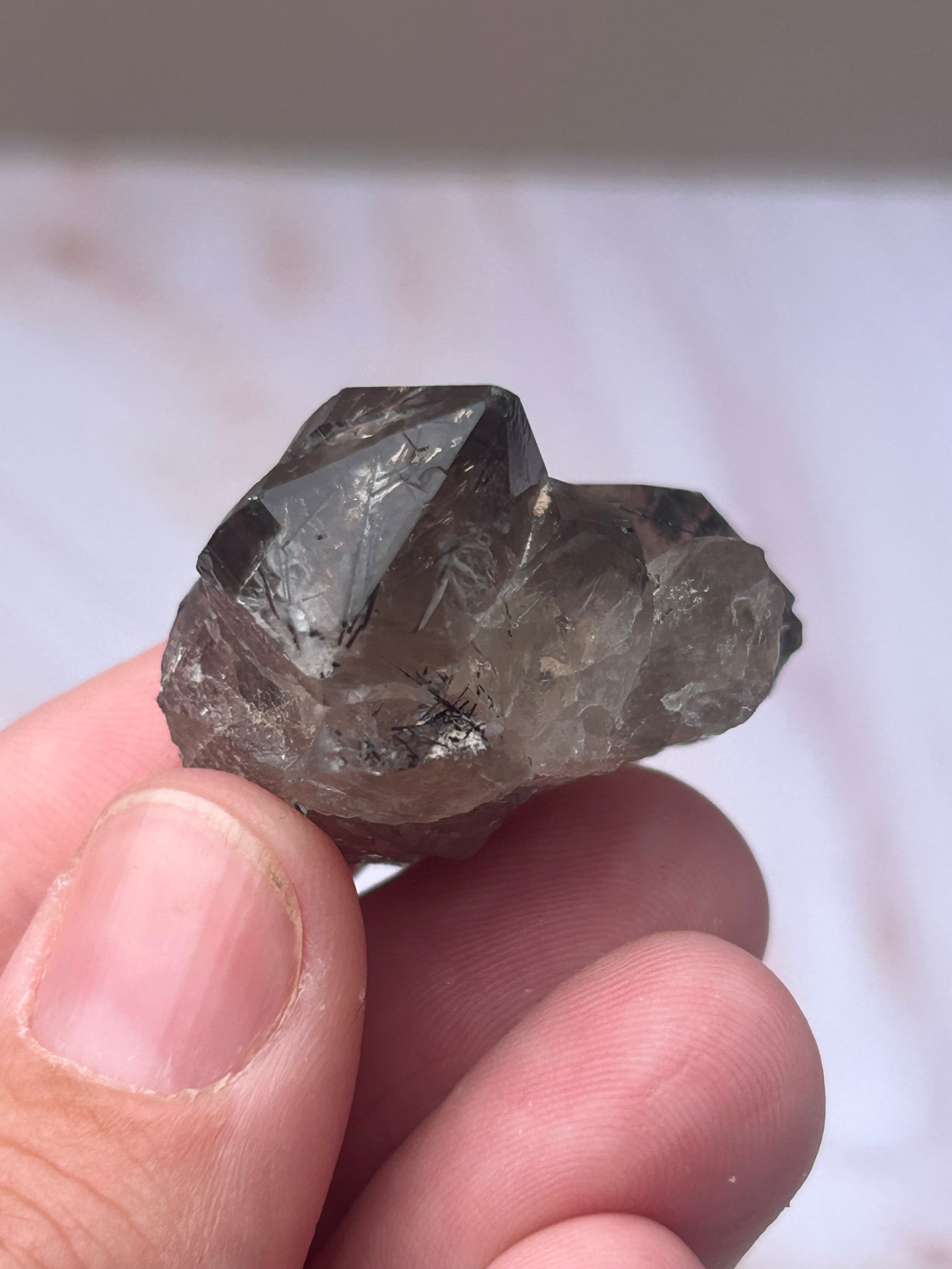 Smoky Quartz with Black Rutile - Grounding Protection Energy Clearing