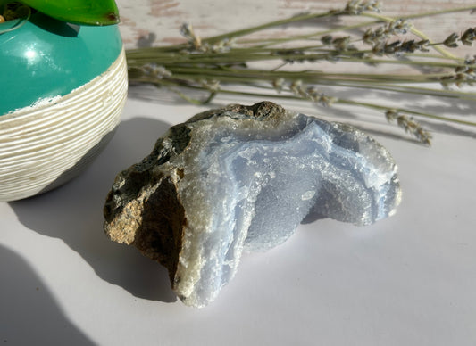 Raw Blue Lace Agate Specimen - Calming Communication