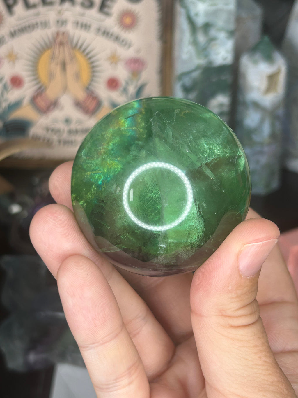 Green & Purple Fluorite Sphere