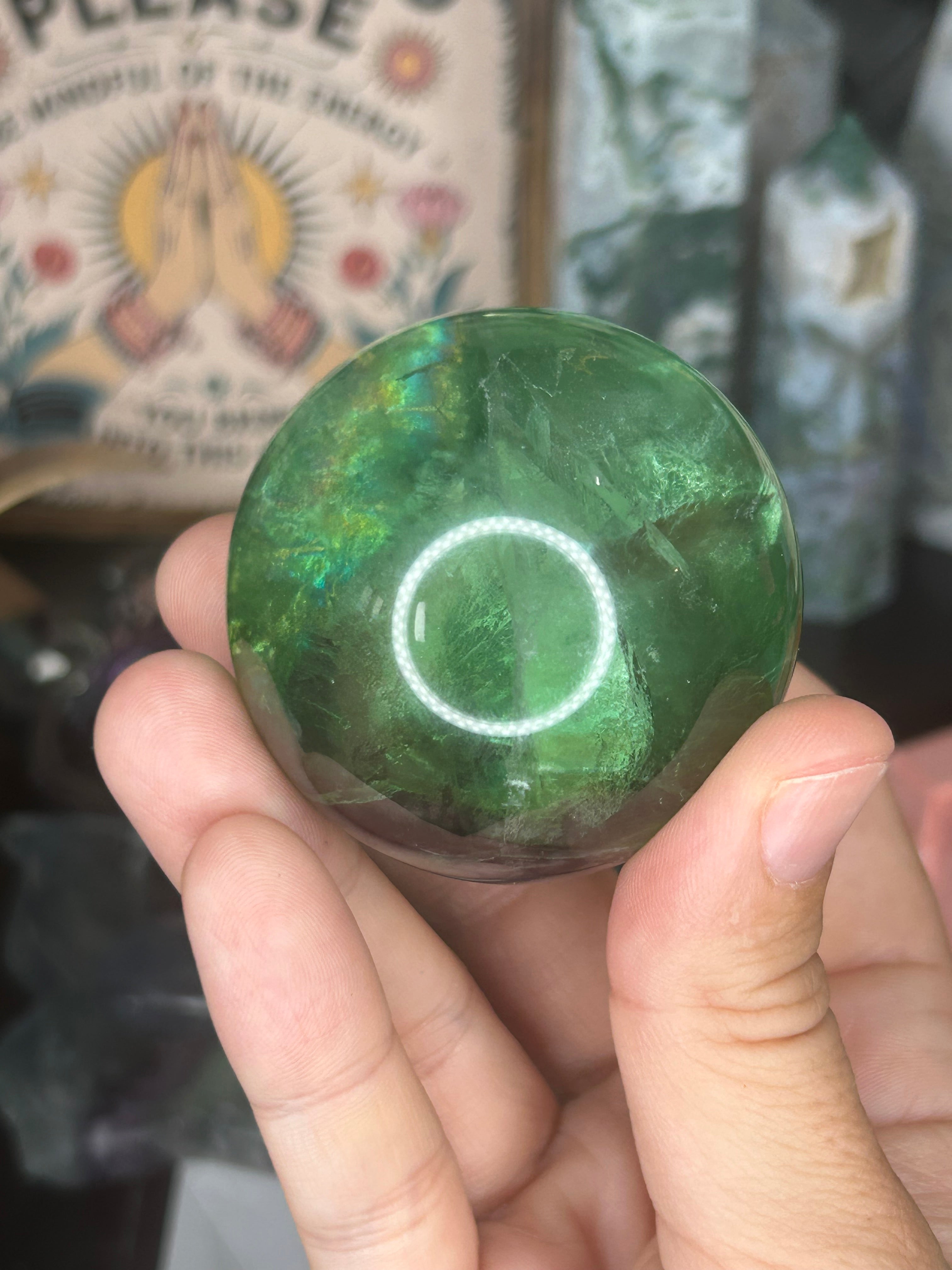 Green & Purple Fluorite Sphere