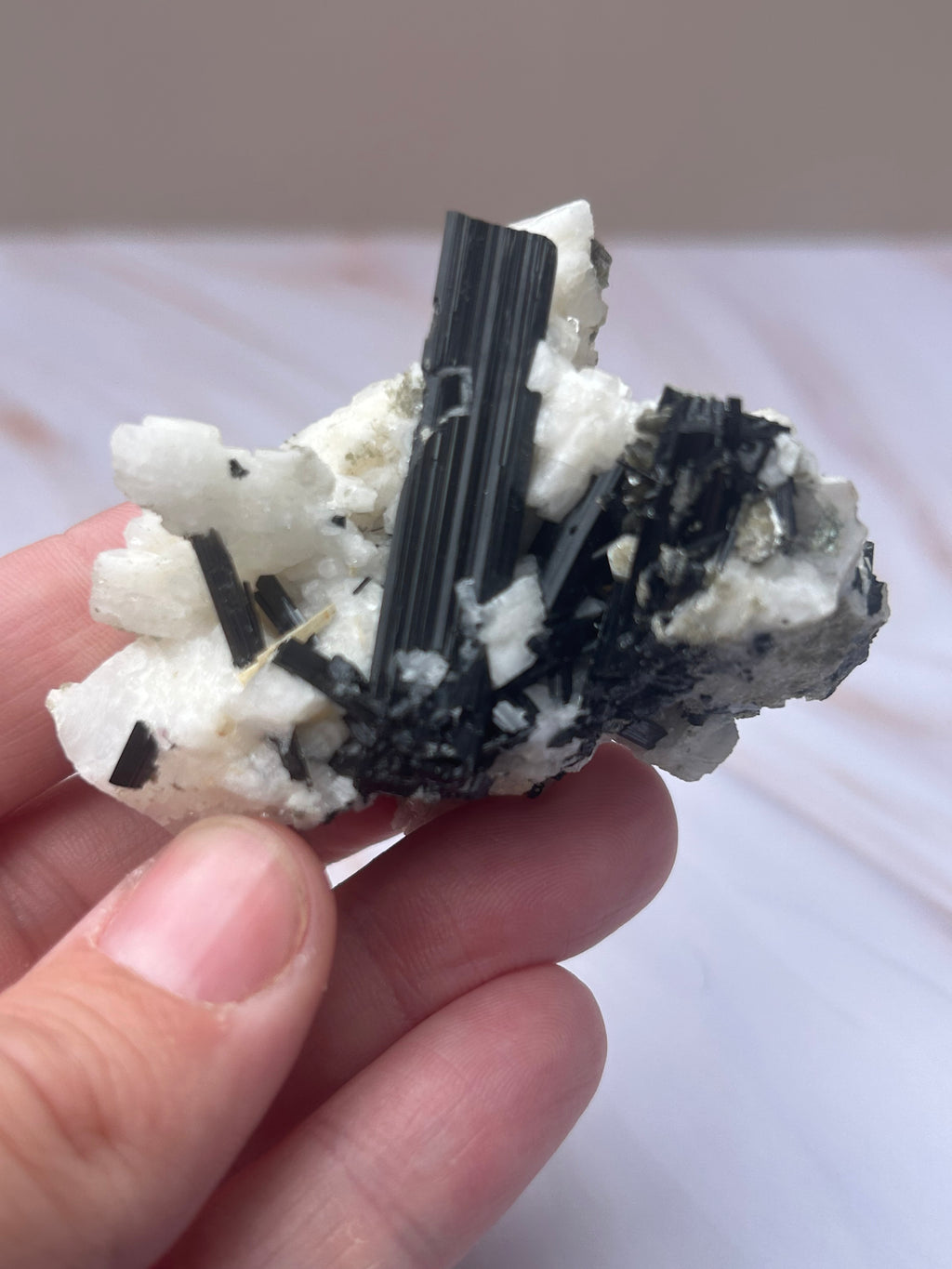 Quartz, Black Tourmaline & Pyrite Specimen - Protection Abundance Clarity