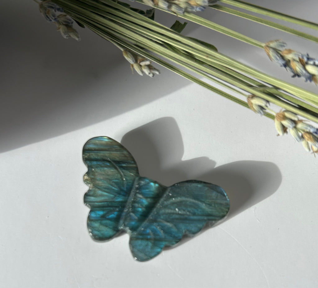 Labradorite Butterfly Carving