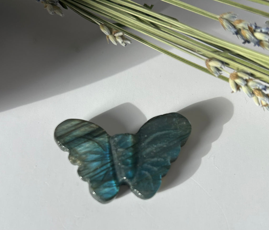 Labradorite Butterfly Carving