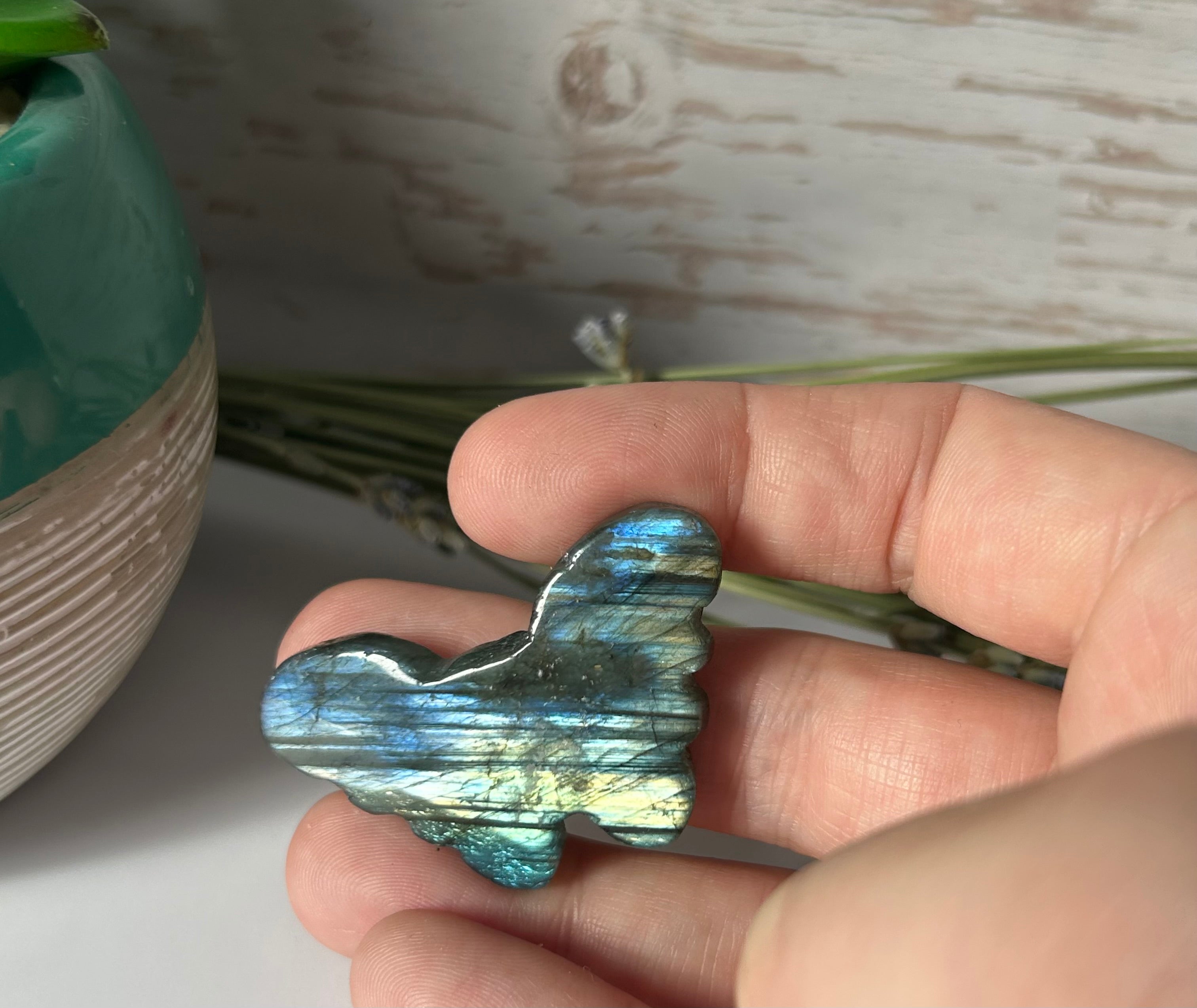 Labradorite Butterfly Carving