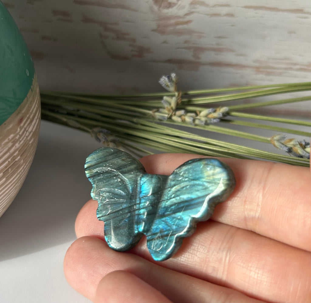 Labradorite Butterfly Carving