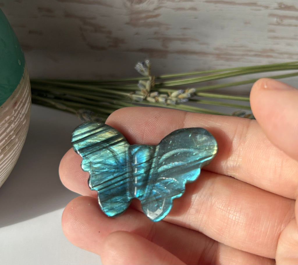 Labradorite Butterfly Carving