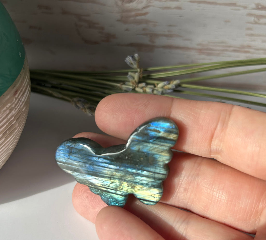 Labradorite Butterfly Carving