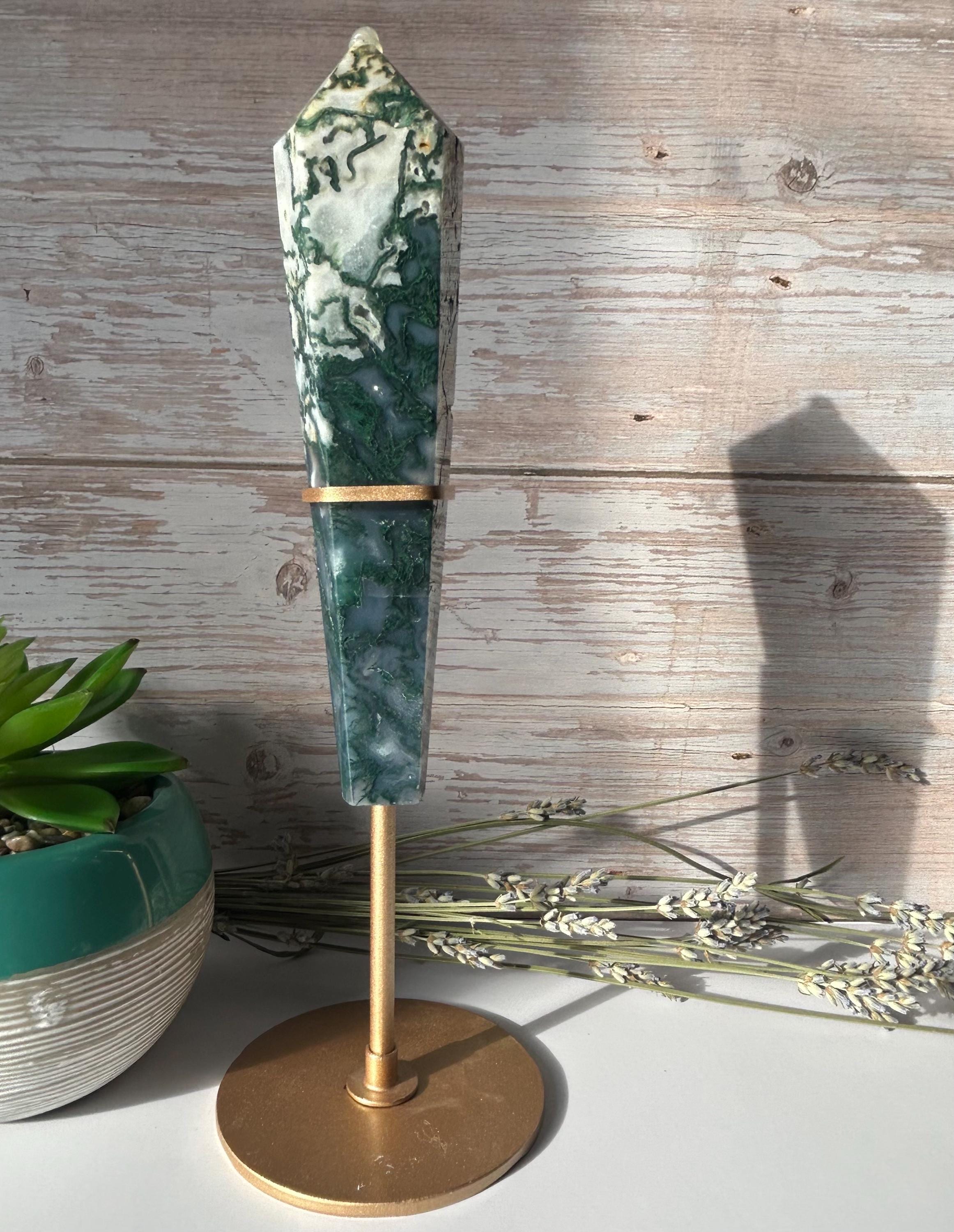 Moss Agate Wand