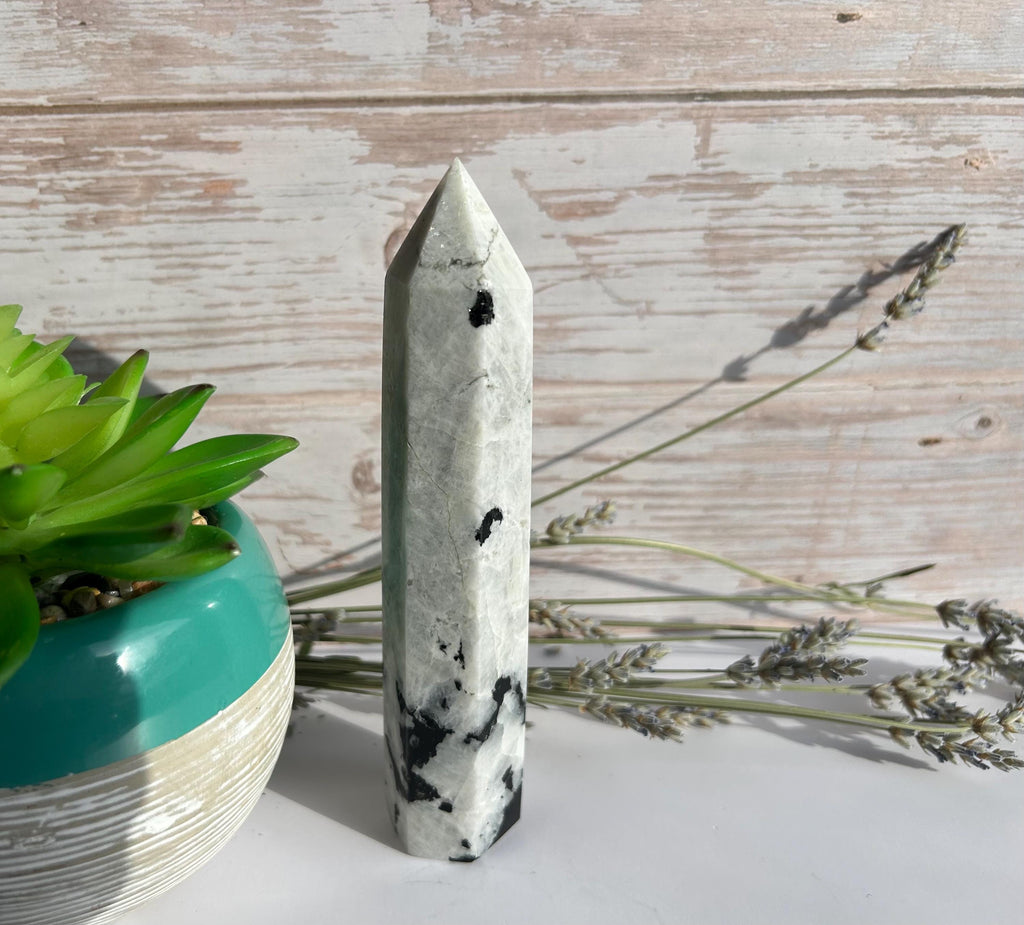 Rainbow Moonstone Tourmaline Tower
