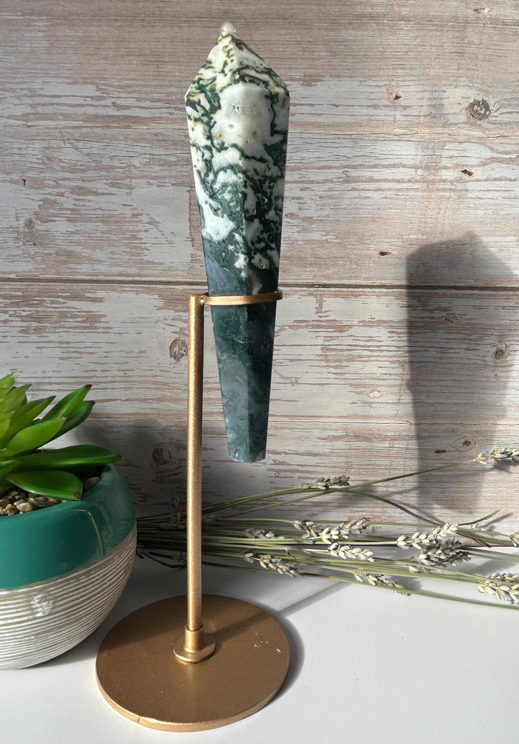 Moss Agate Wand