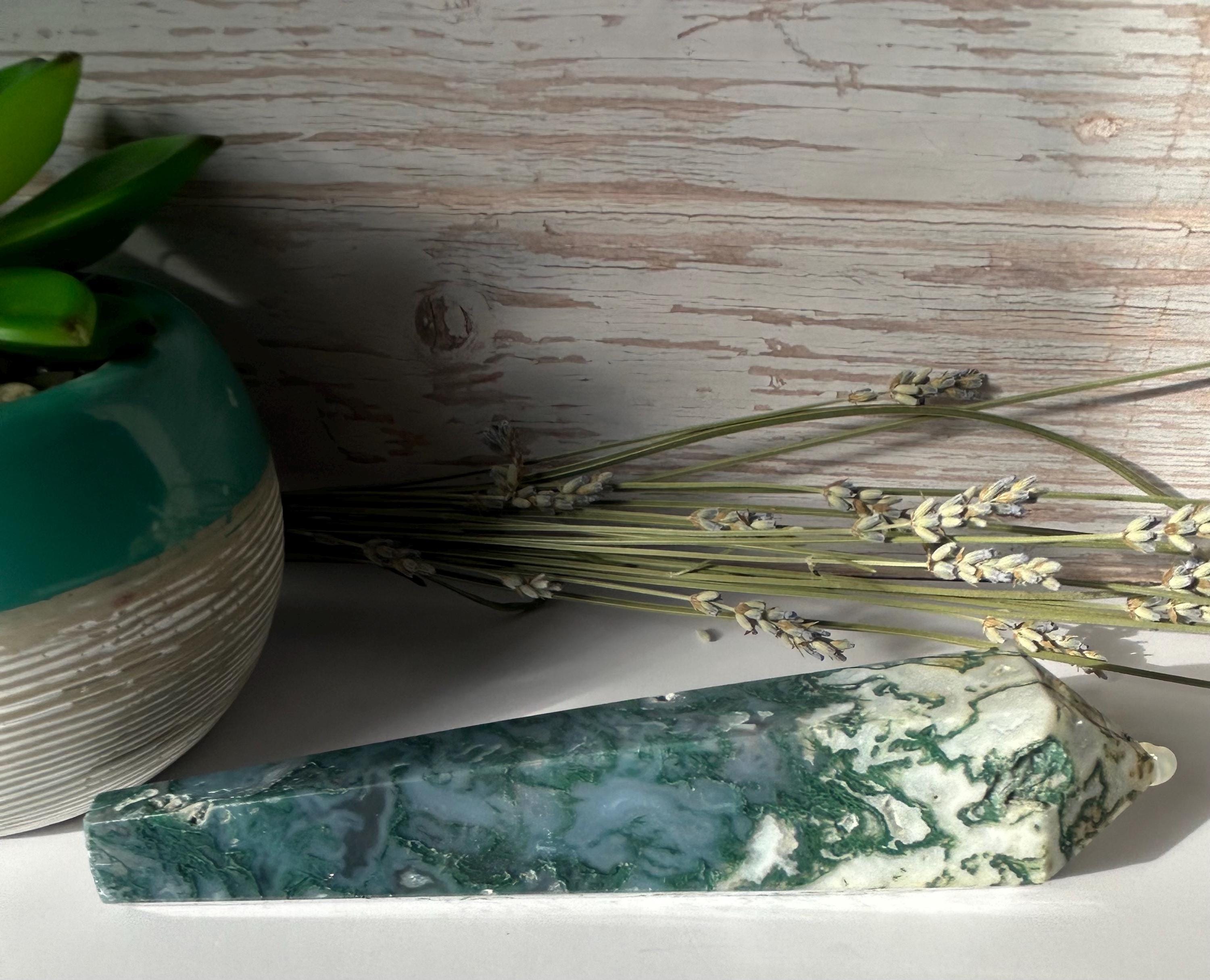 Moss Agate Wand