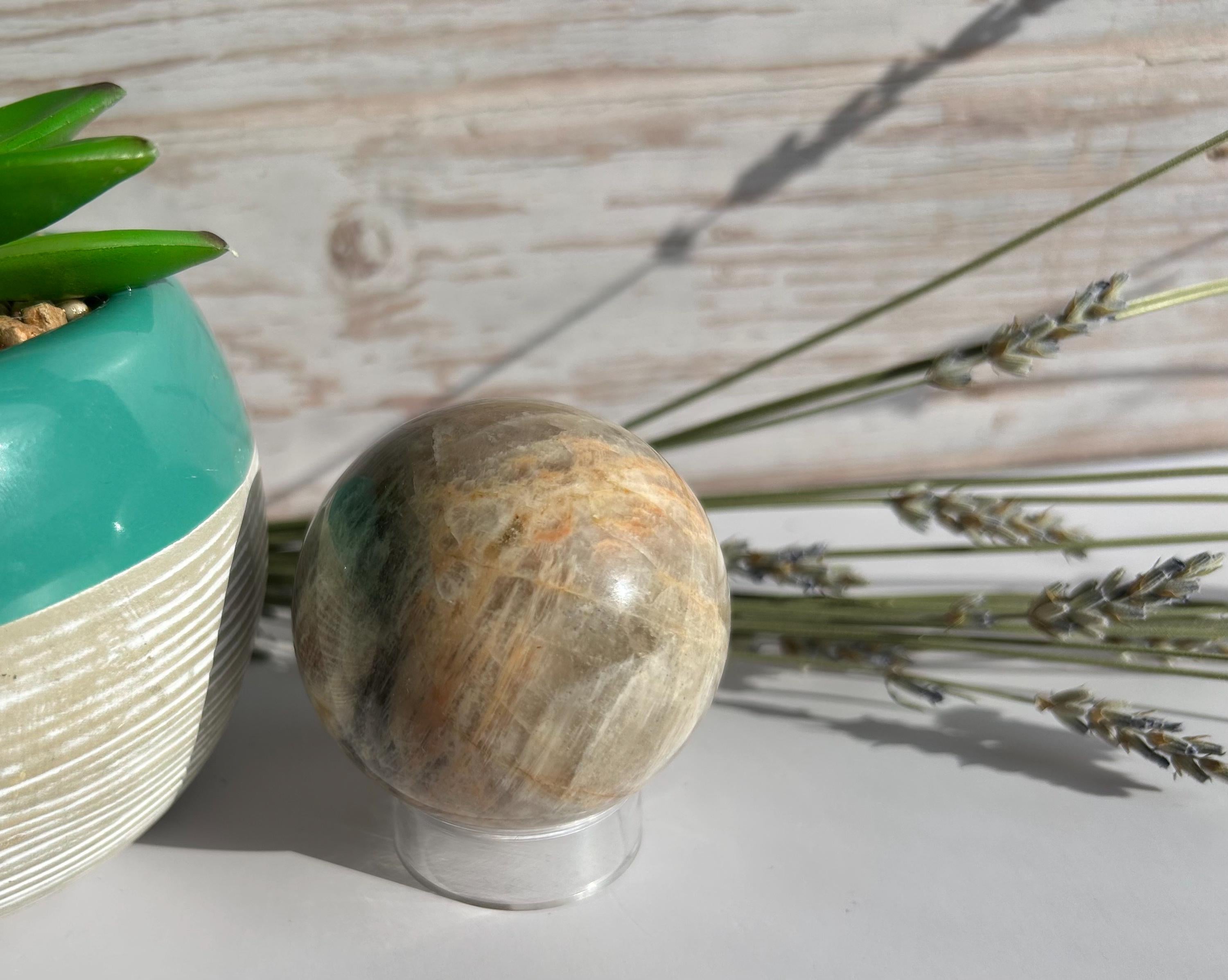 Peach Moonstone Sphere