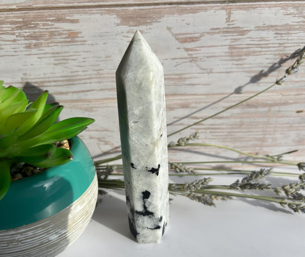 Rainbow Moonstone Tourmaline Tower