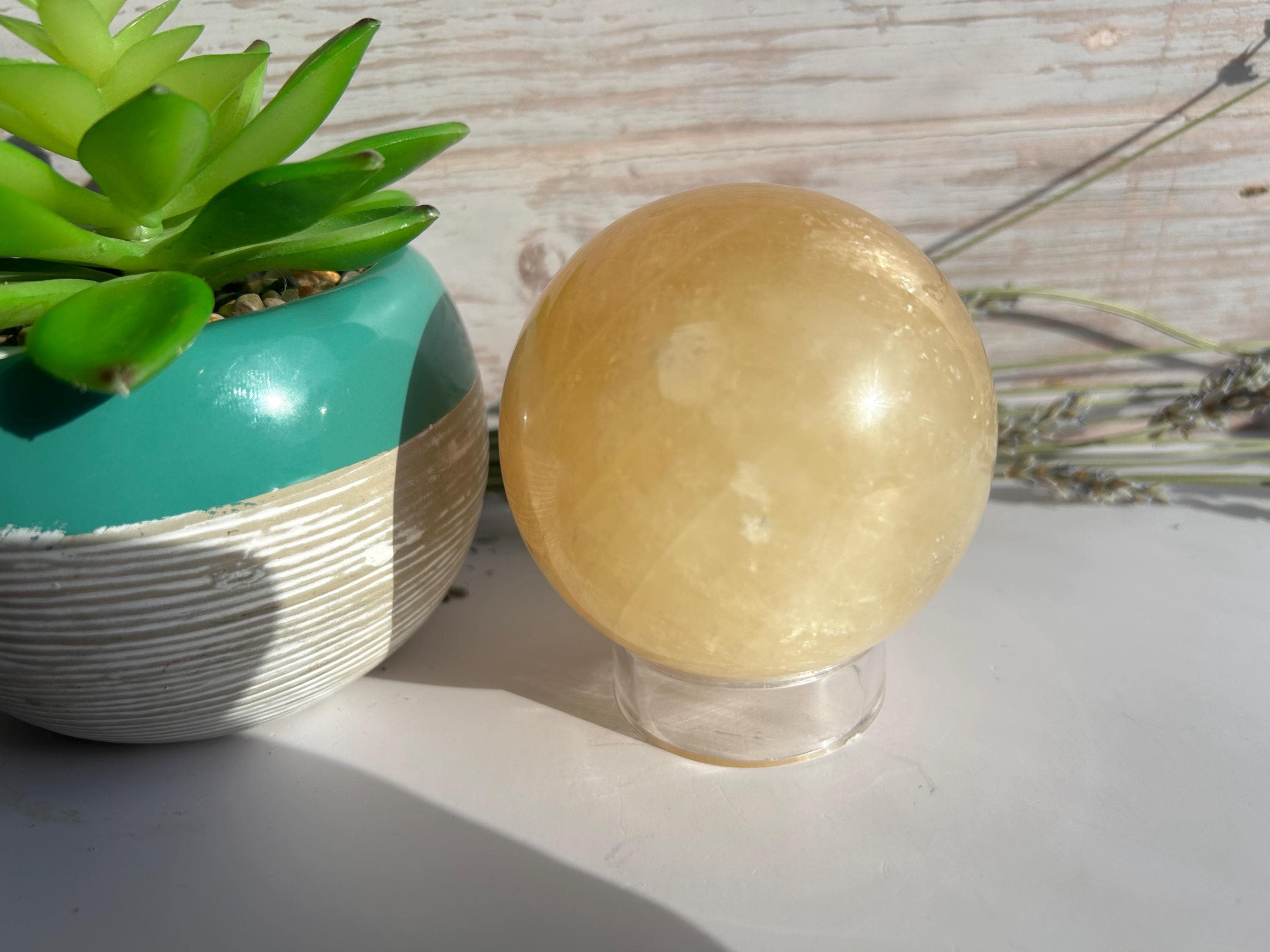 Golden Honey Calcite Sphere