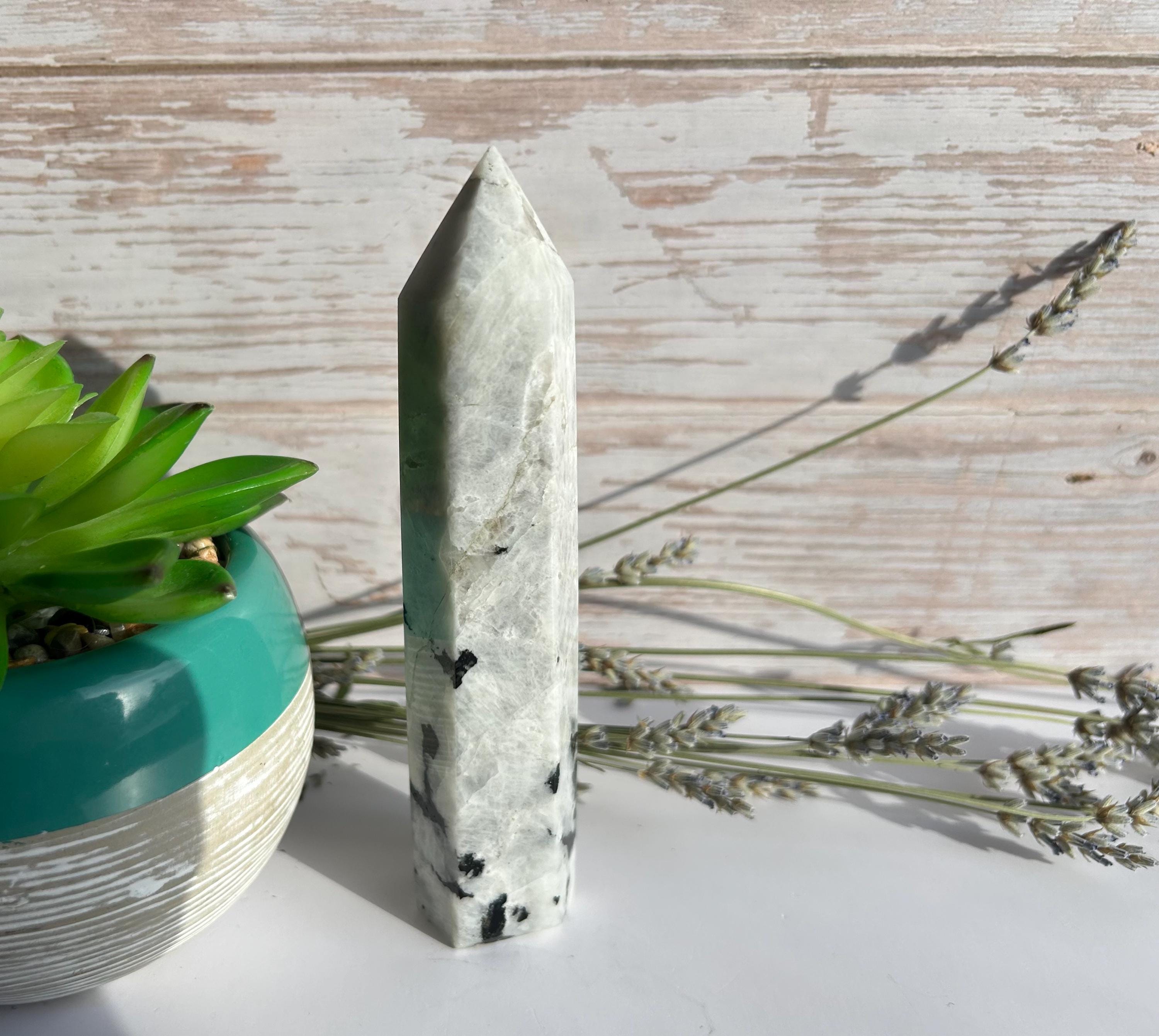Rainbow Moonstone Tourmaline Tower