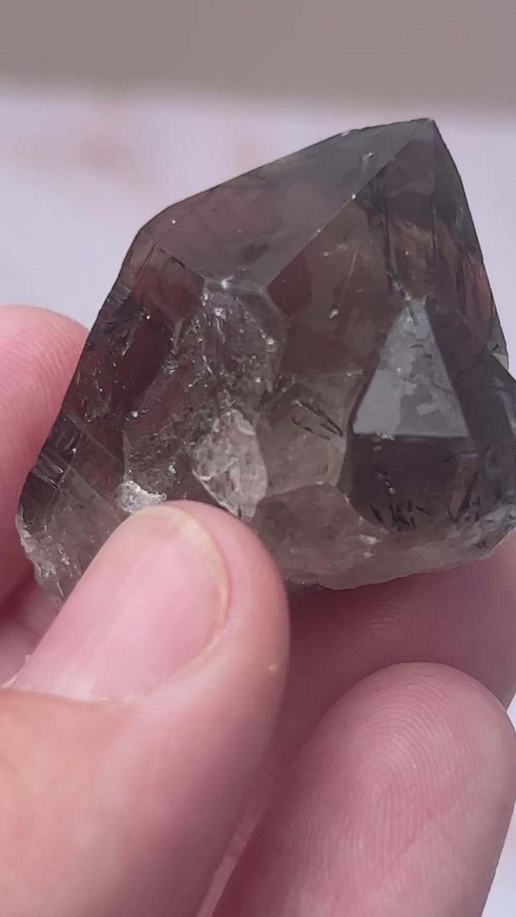 Smoky Quartz with Black Rutile - Grounding Protection Energy Clearing