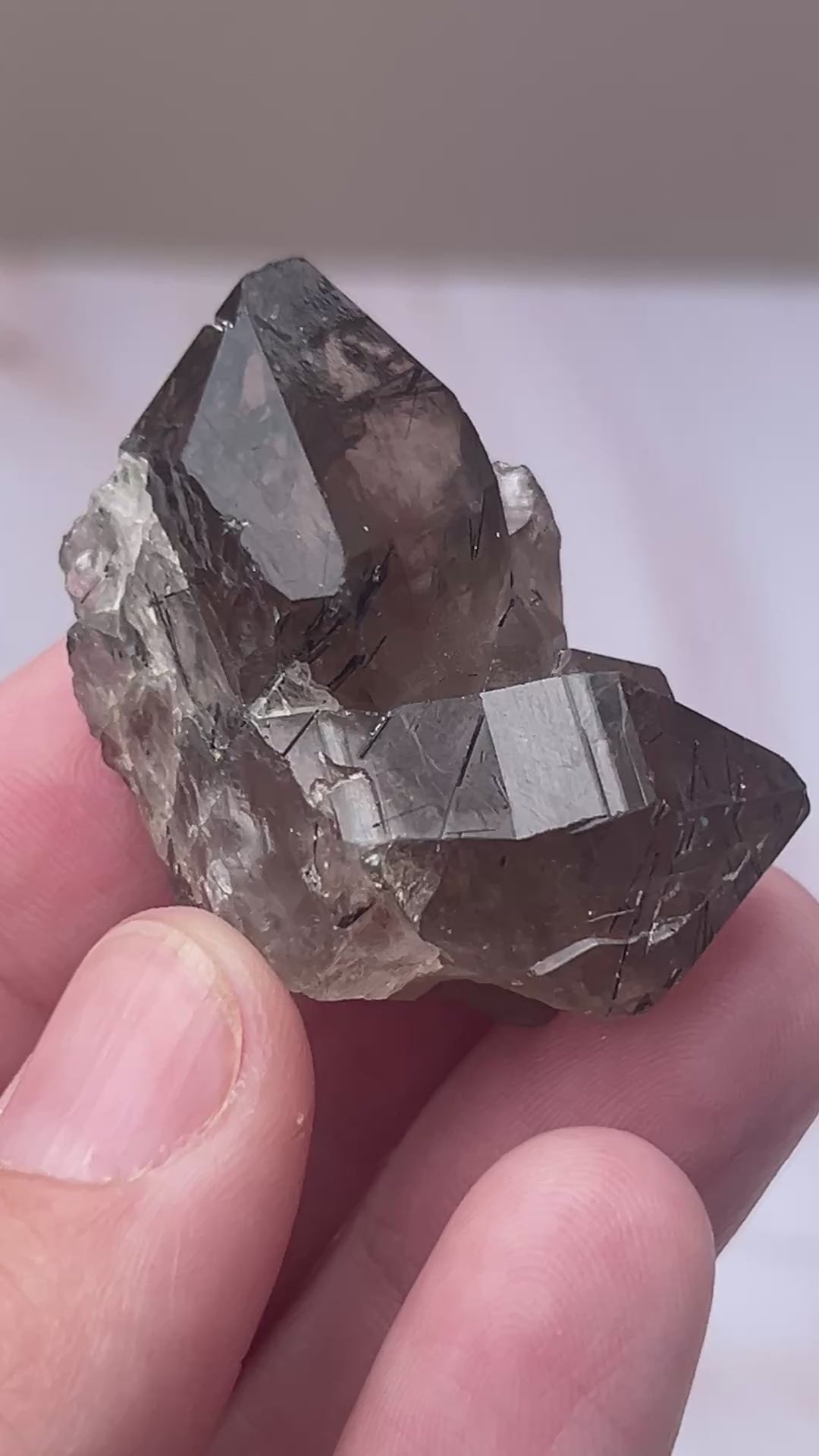 Smoky Quartz with Black Rutile - Grounding Protection Energy Clearing