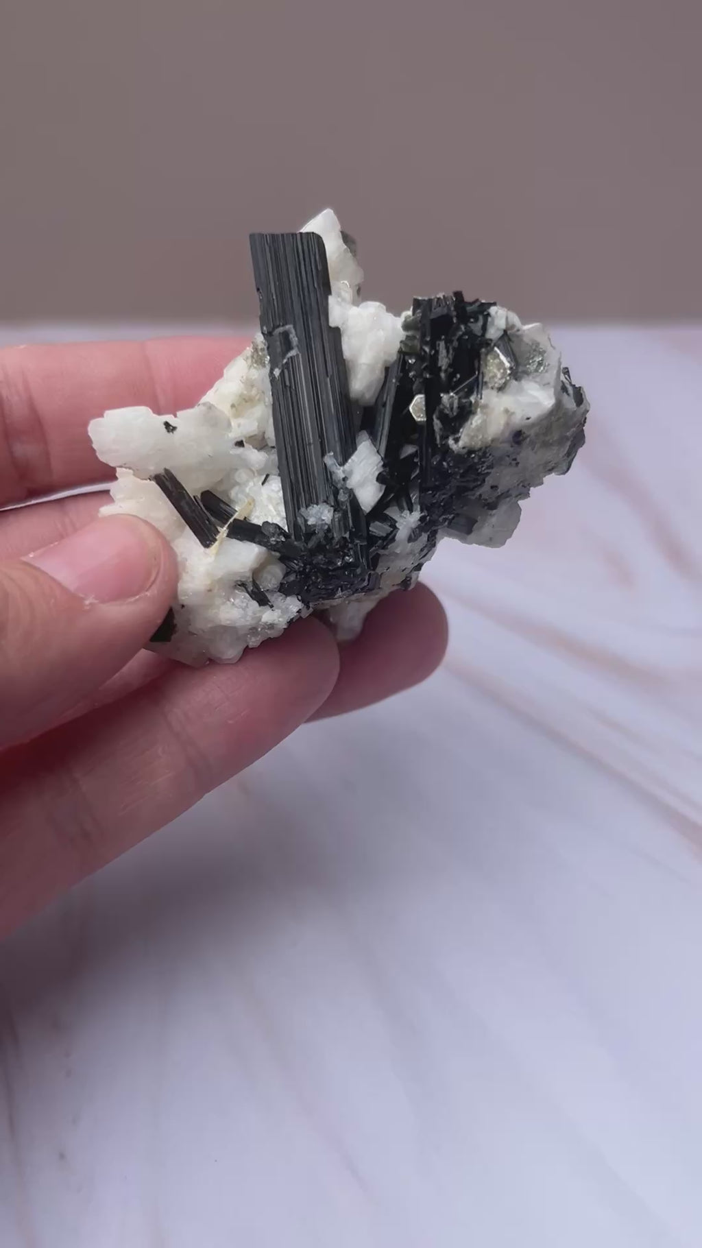Quartz, Black Tourmaline & Pyrite Specimen - Protection Abundance Clarity