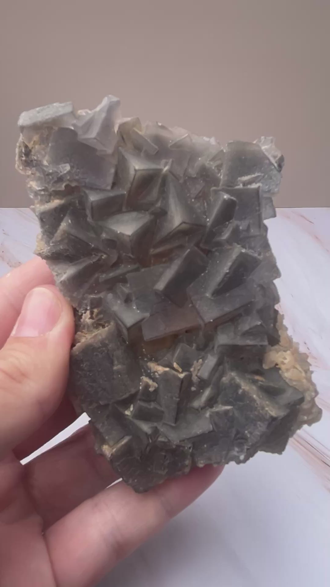 Blue Fluorite, Quartz & Iron Oxide Specimen - Clarity Focus Grounding